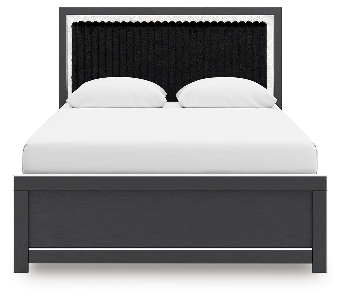 Zuraleus Queen Upholstered Panel Bed, Dresser and Mirror