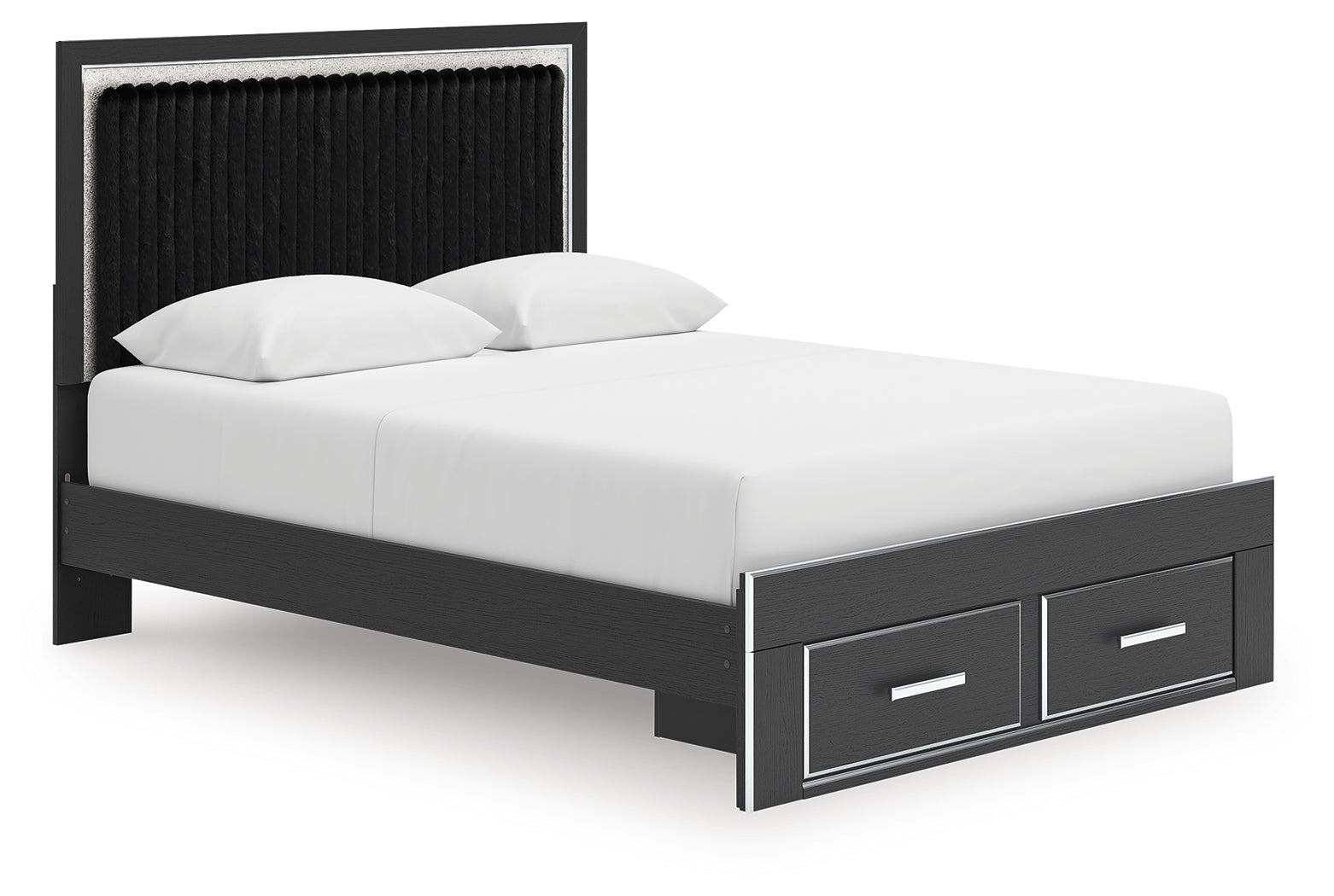 Zuraleus Queen Upholstered Panel Platform Storage Bed, Dresser and Mirror