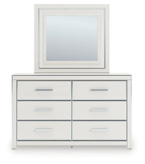 Zuraleus Queen Upholstered Panel Platform Storage Bed, Dresser and Mirror