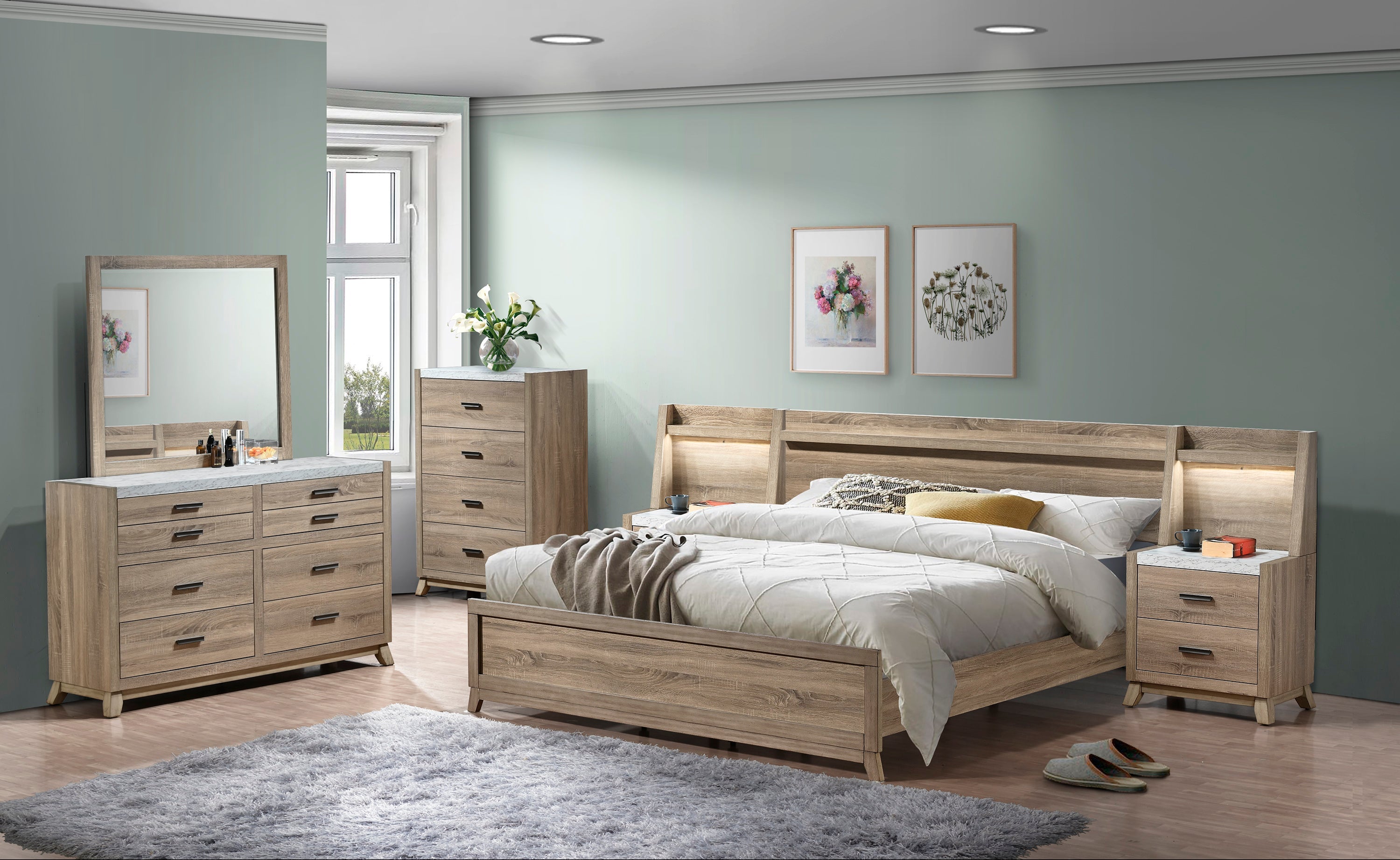 Tilston Natural King Panel Bed - MyWaynesHome #