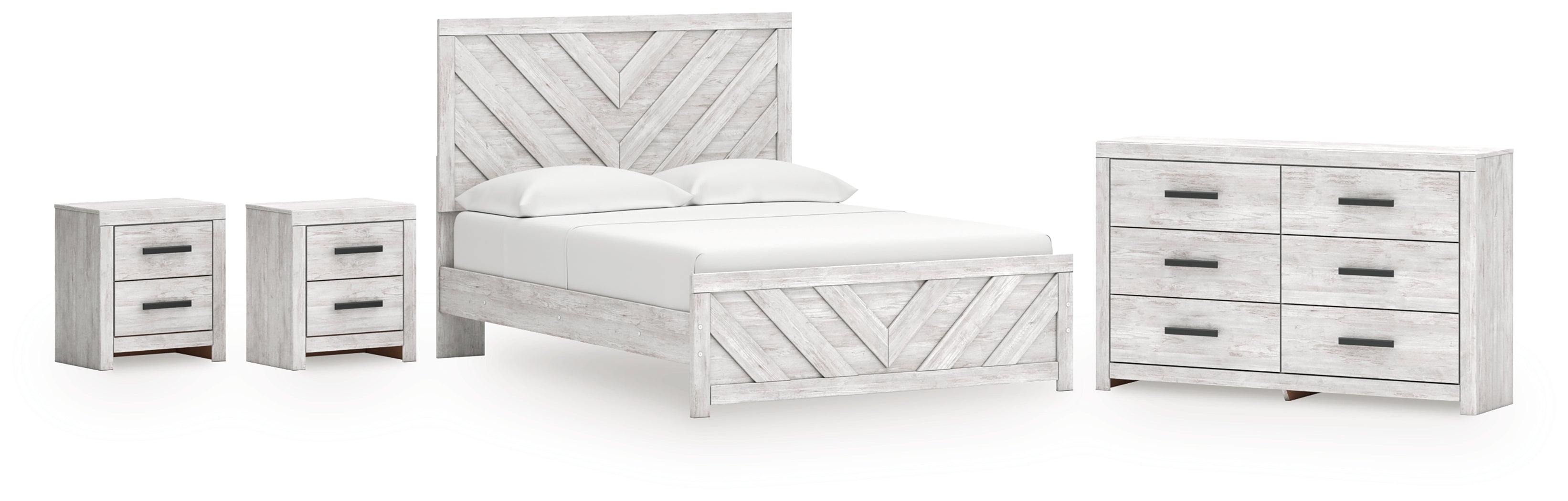 Cayboni Queen Panel Bed, Dresser and 2 Nightstands