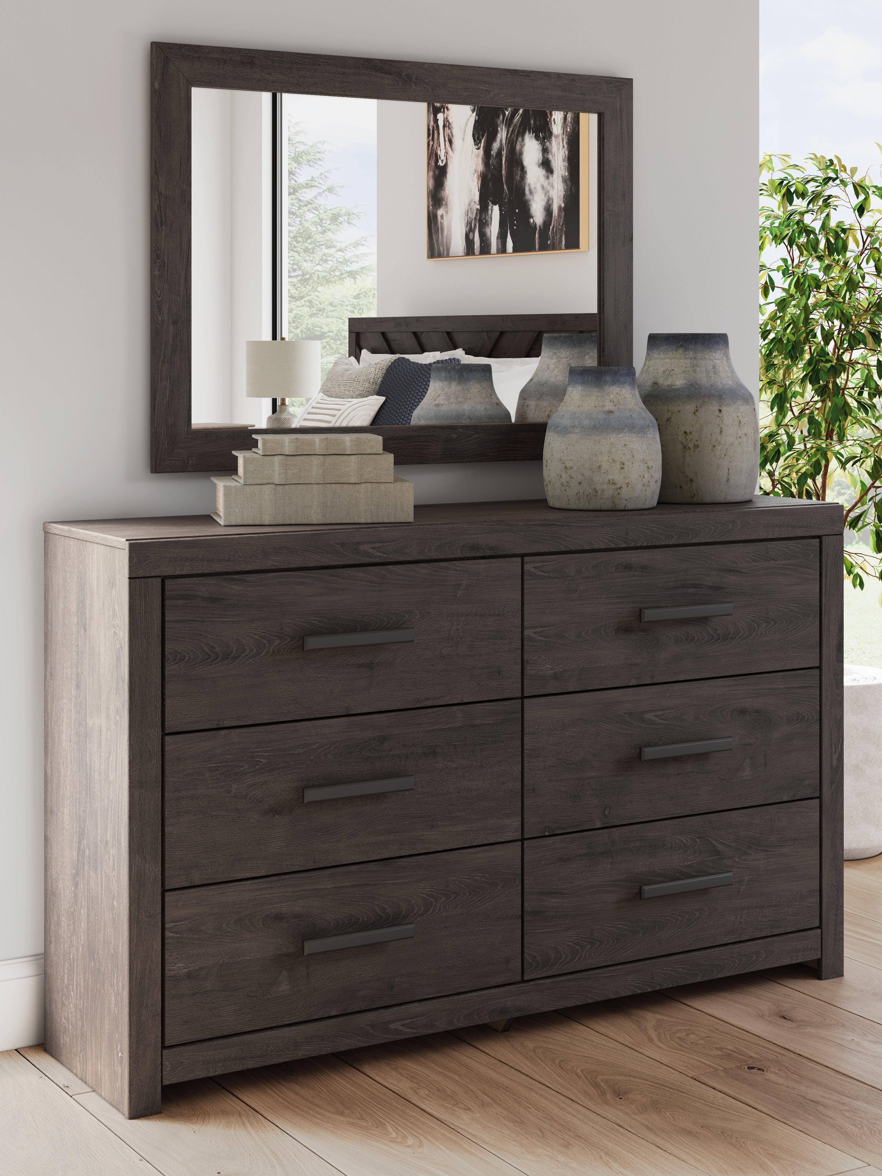 Prendonea Full Panel Bed, Dresser and Mirror