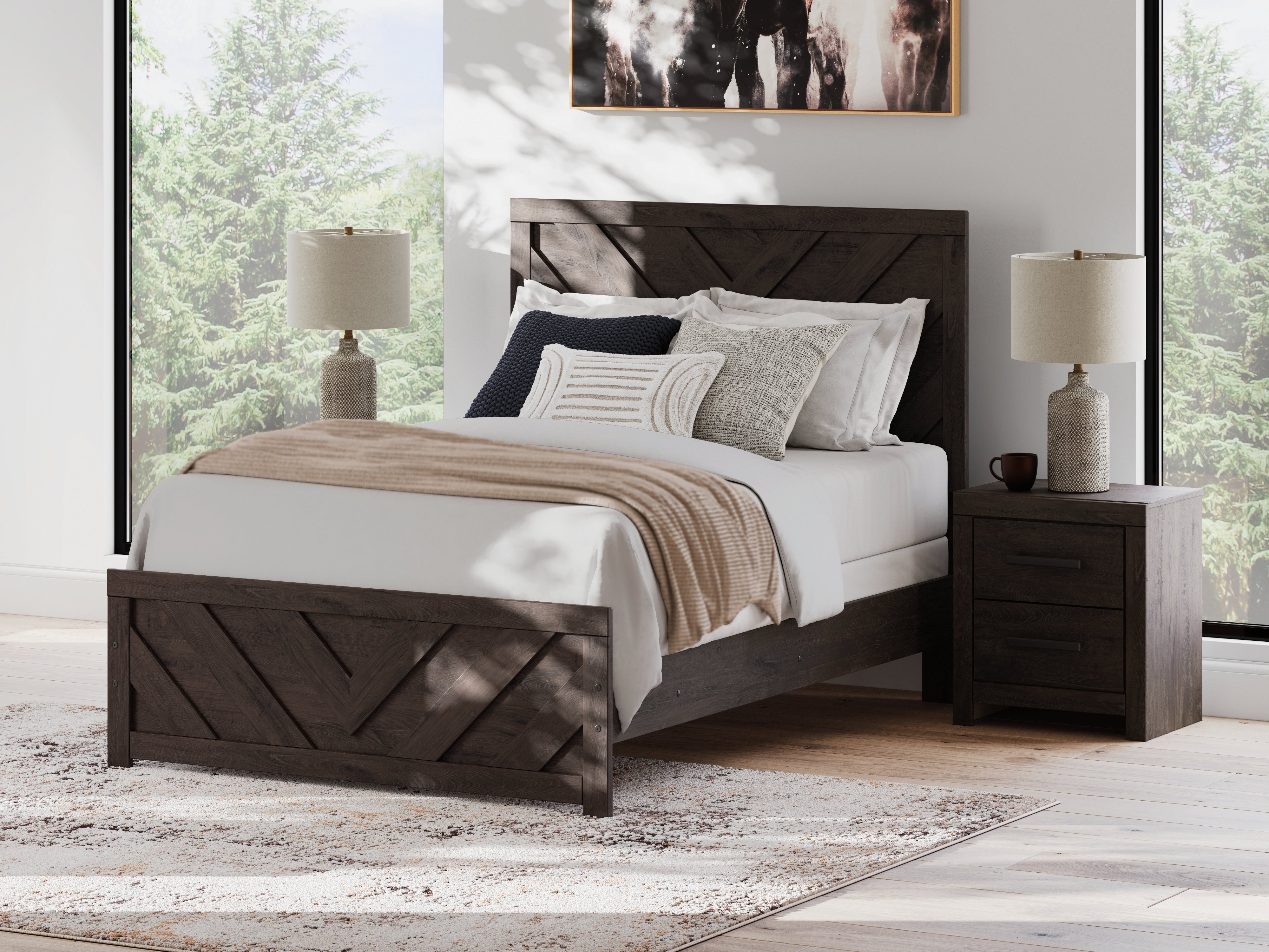 Prendonea Full Panel Bed, Dresser and Mirror