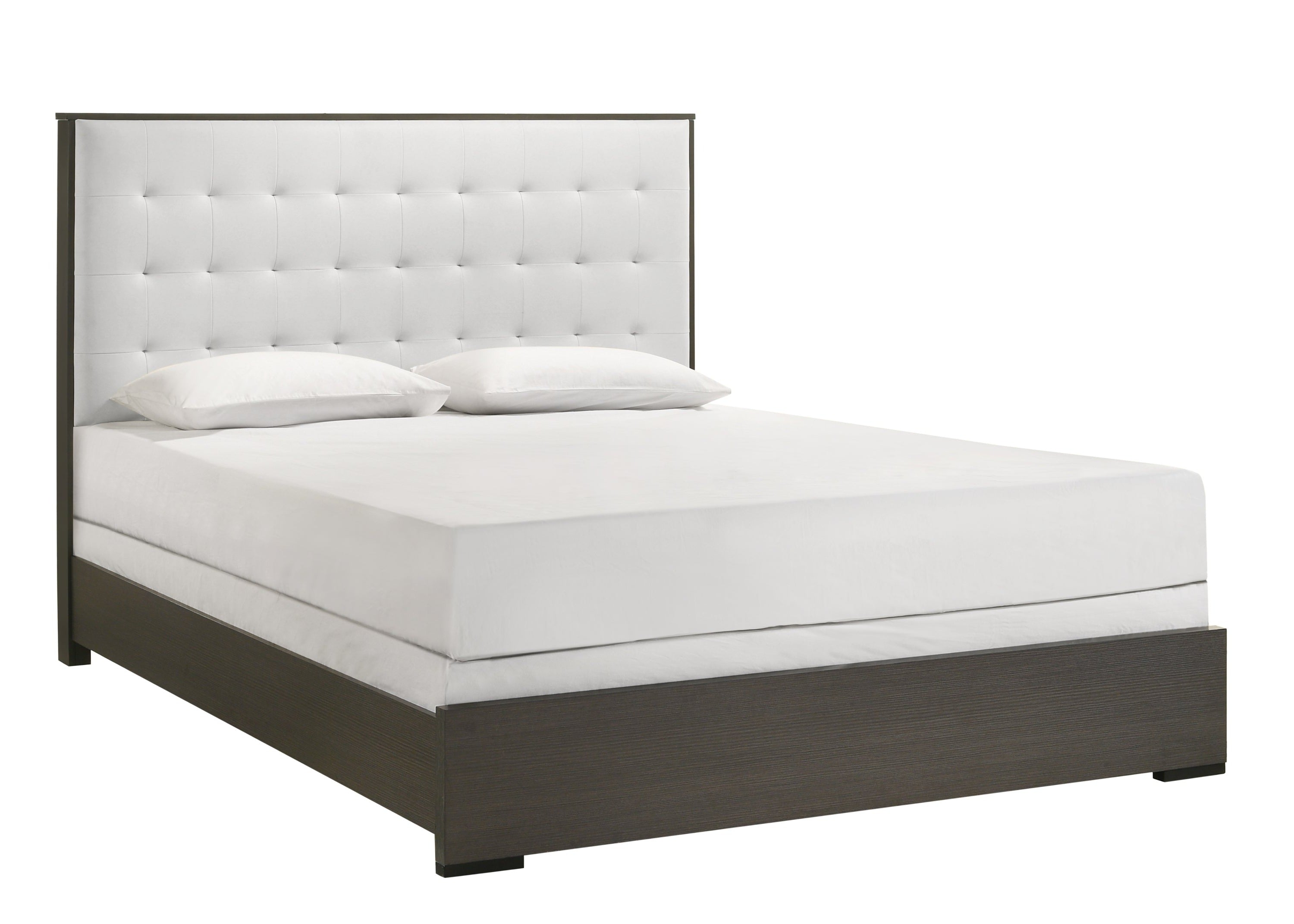 Sharpe Brown Queen Upholstered Panel Bed - MyWaynesHome #