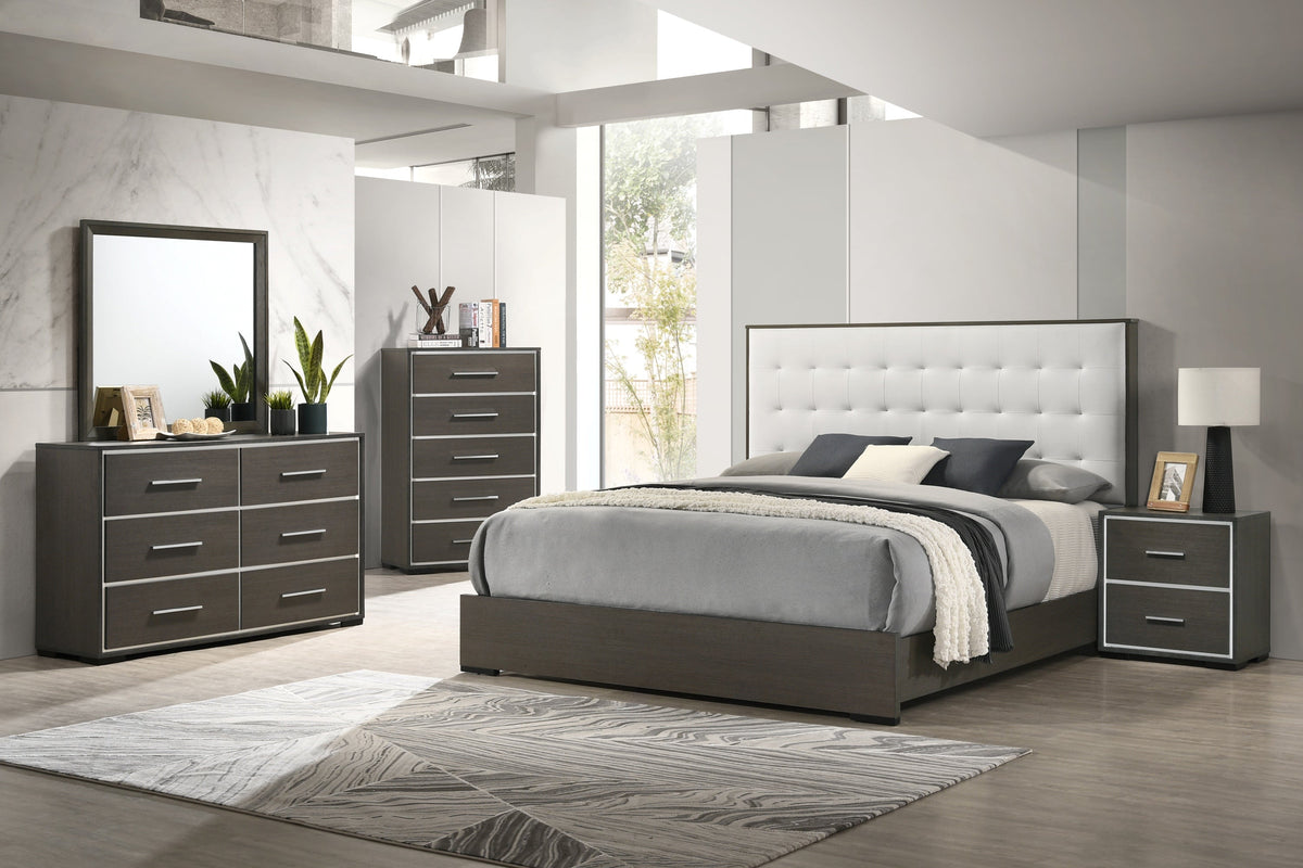 Sharpe Brown Upholstered Panel Bedroom Set - MyWaynesHome #