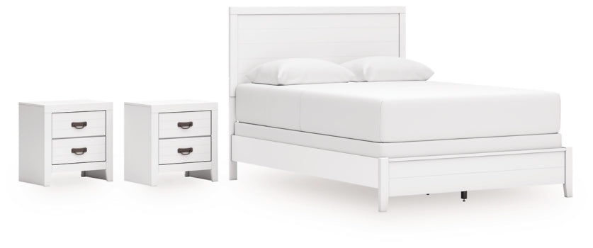 Binterglen Queen Panel Bed and 2 Nightstands
