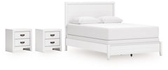 Binterglen Queen Panel Bed and 2 Nightstands