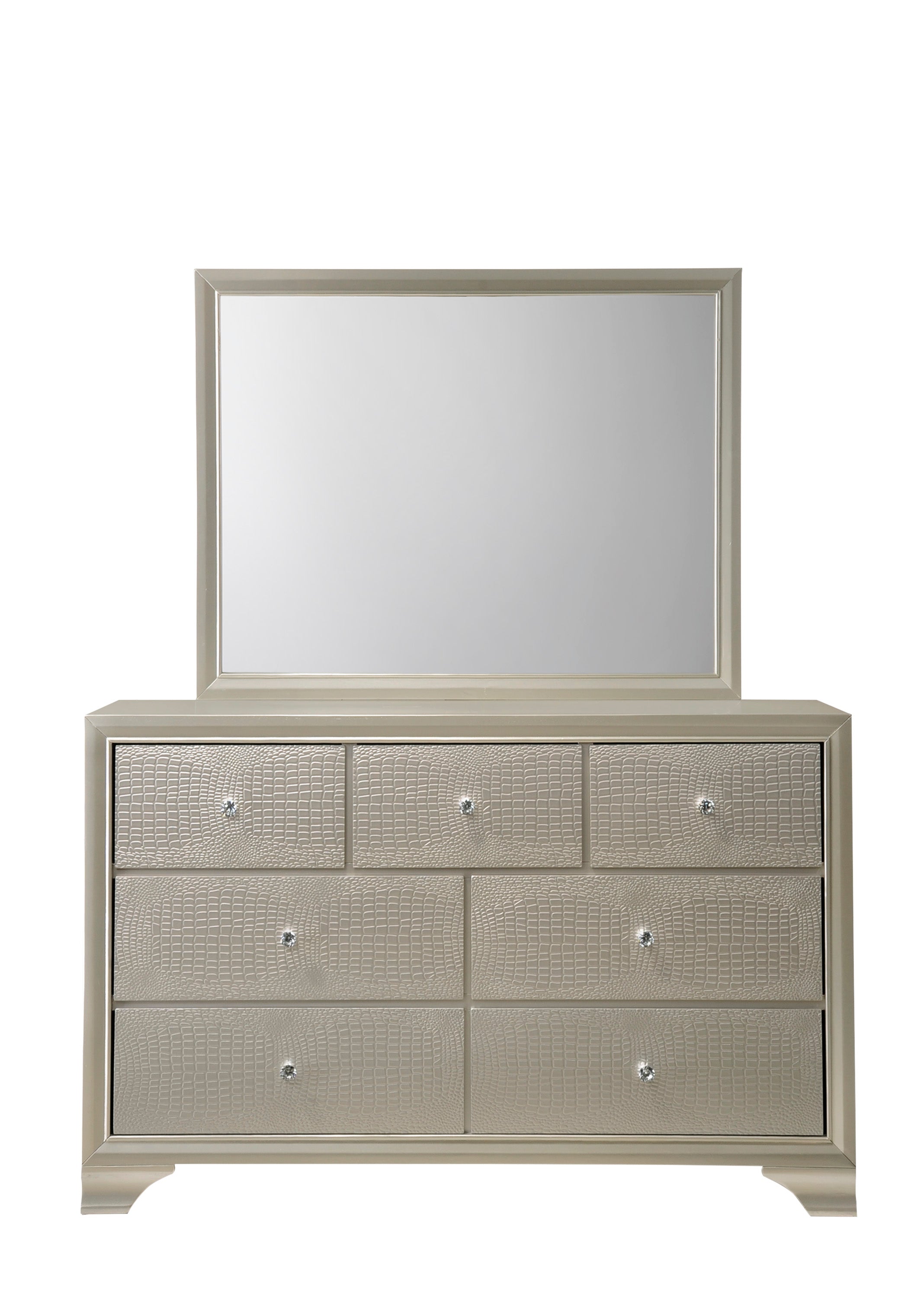 Lyssa Champagne LED Upholstered Panel Bedroom Set - MyWaynesHome #