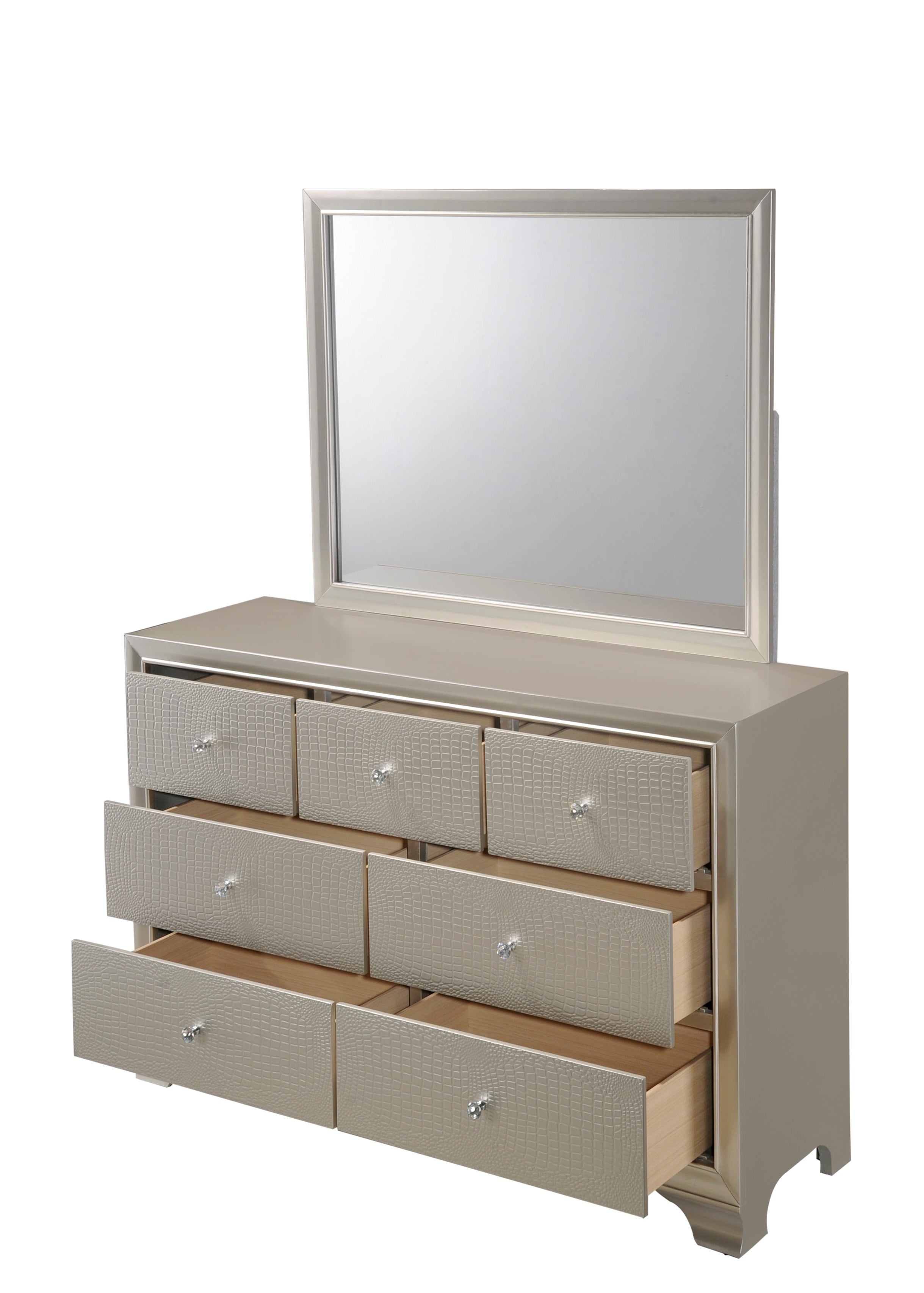 Lyssa Champagne Bedroom Mirror (Mirror Only) - MyWaynesHome #