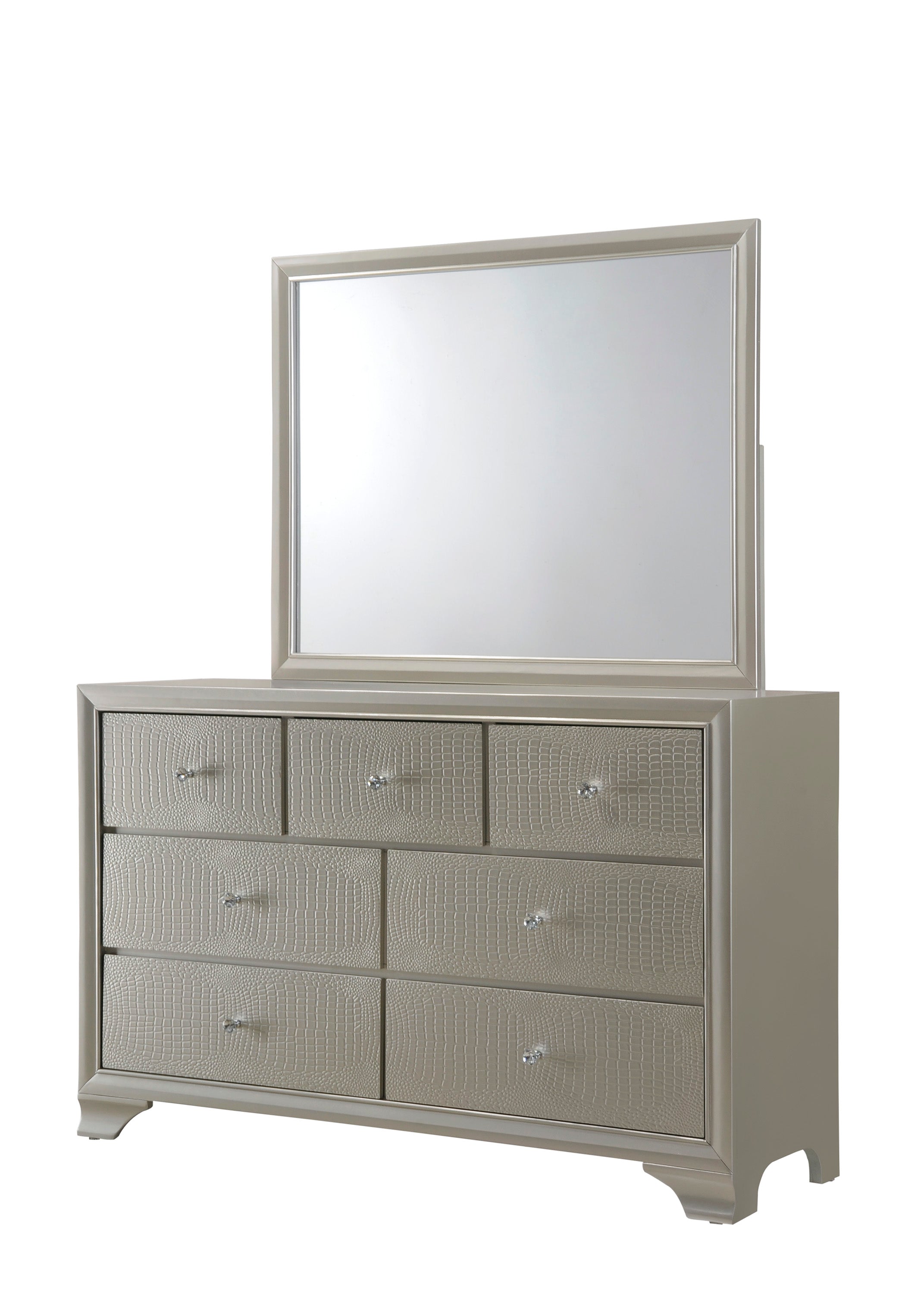 Lyssa Champagne LED Upholstered Panel Bedroom Set - MyWaynesHome #