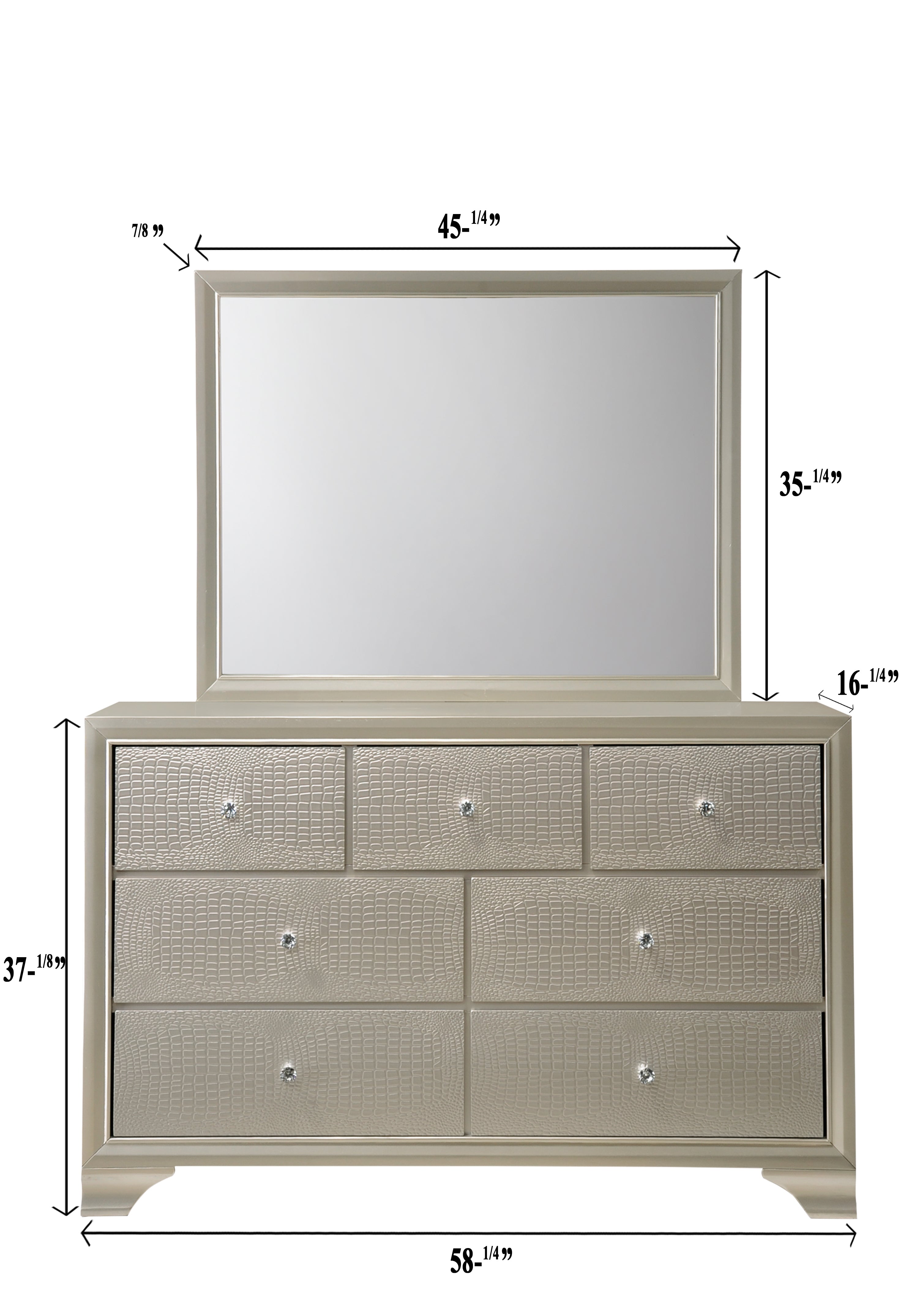 Lyssa Champagne LED Upholstered Panel Bedroom Set - MyWaynesHome #