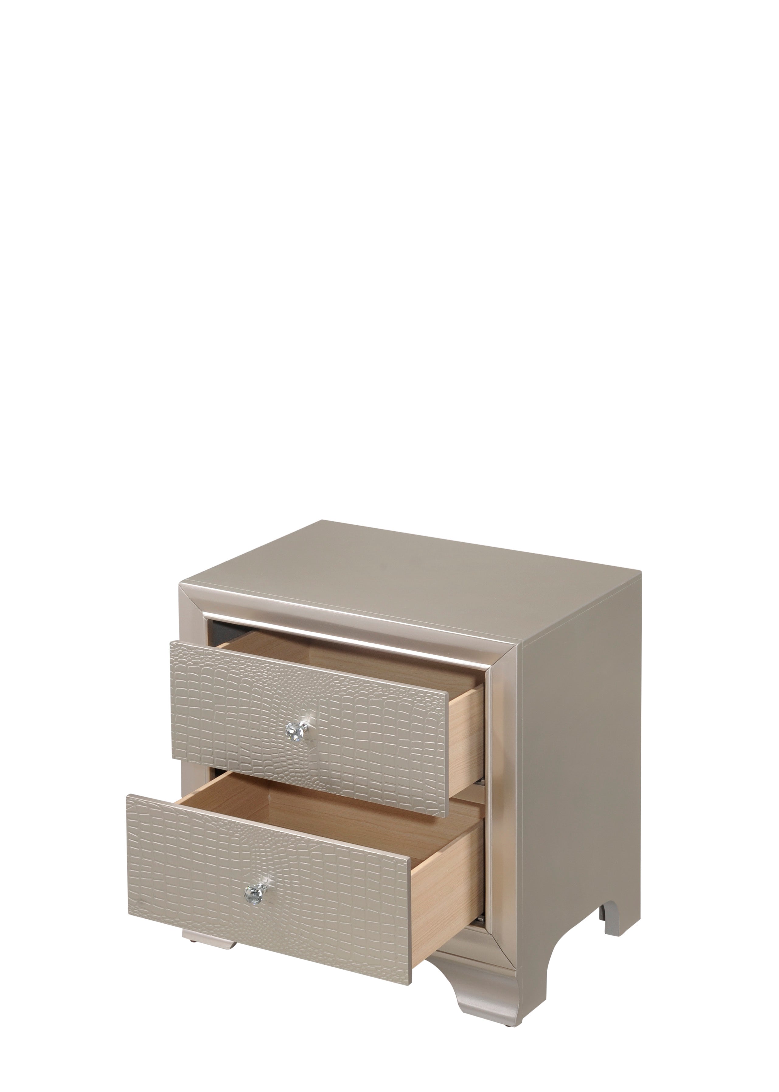 Lyssa Champagne LED Upholstered Panel Bedroom Set - MyWaynesHome #