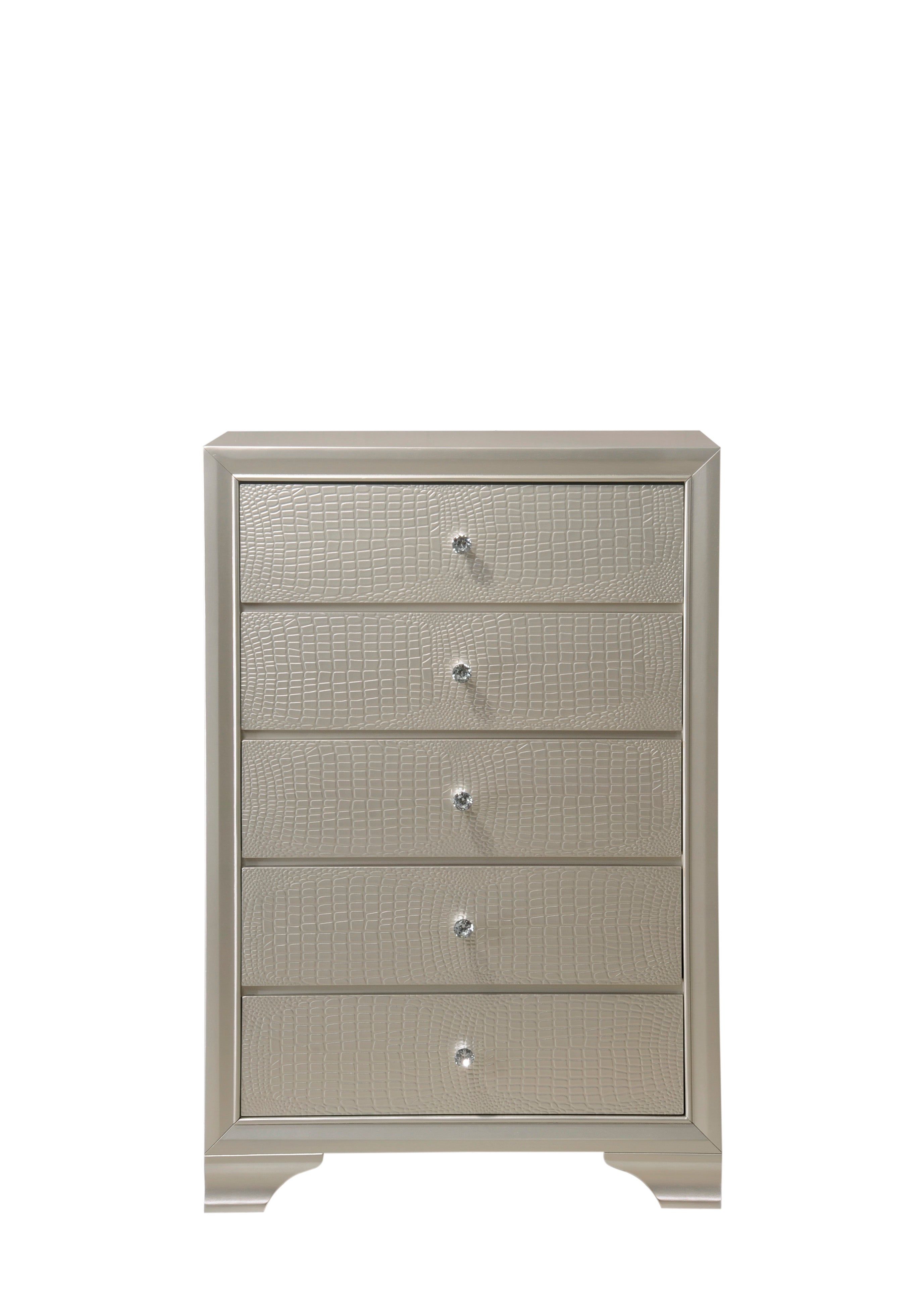 Lyssa Champagne LED Upholstered Panel Bedroom Set - MyWaynesHome #