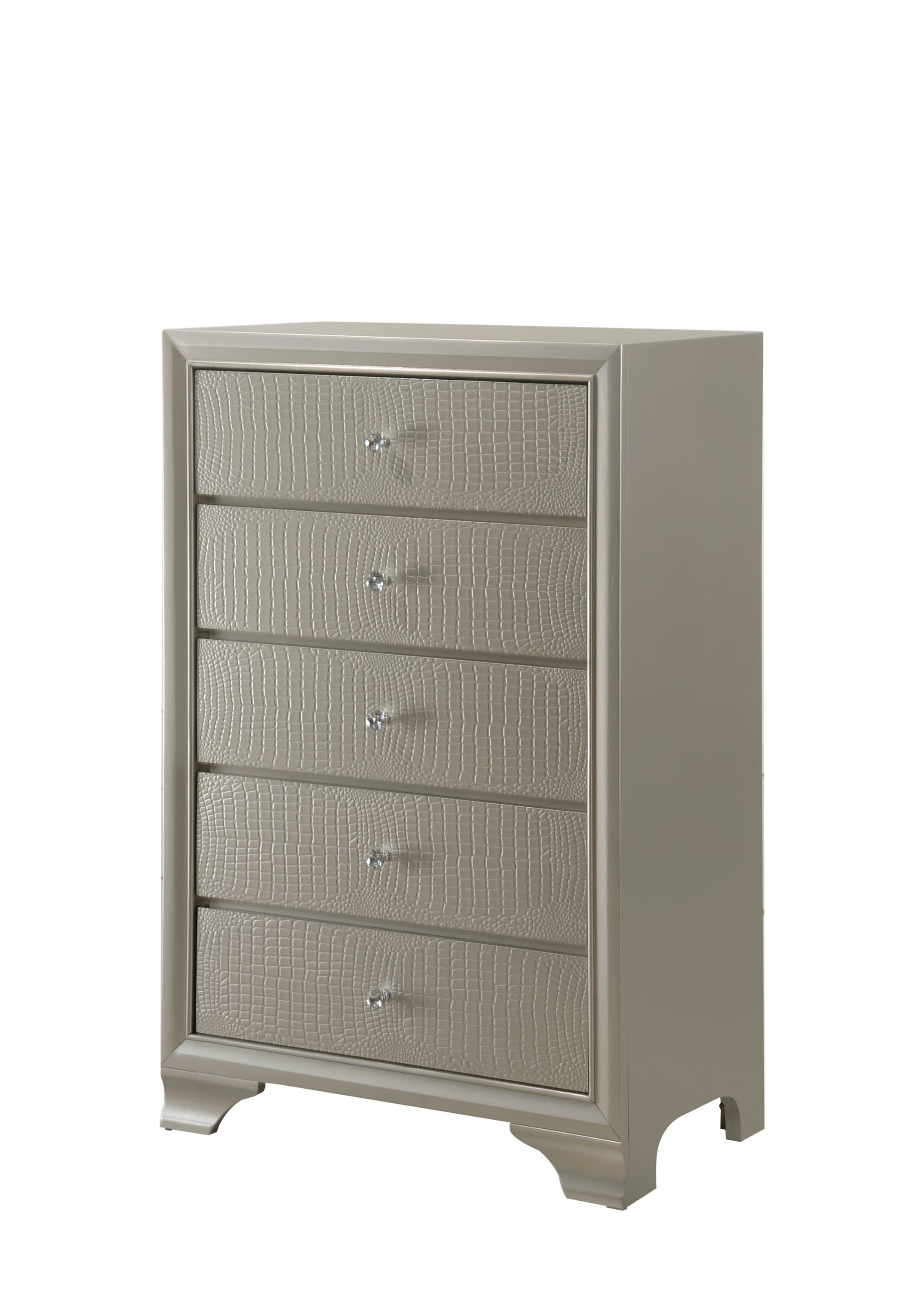 Lyssa Champagne LED Upholstered Panel Bedroom Set - MyWaynesHome #