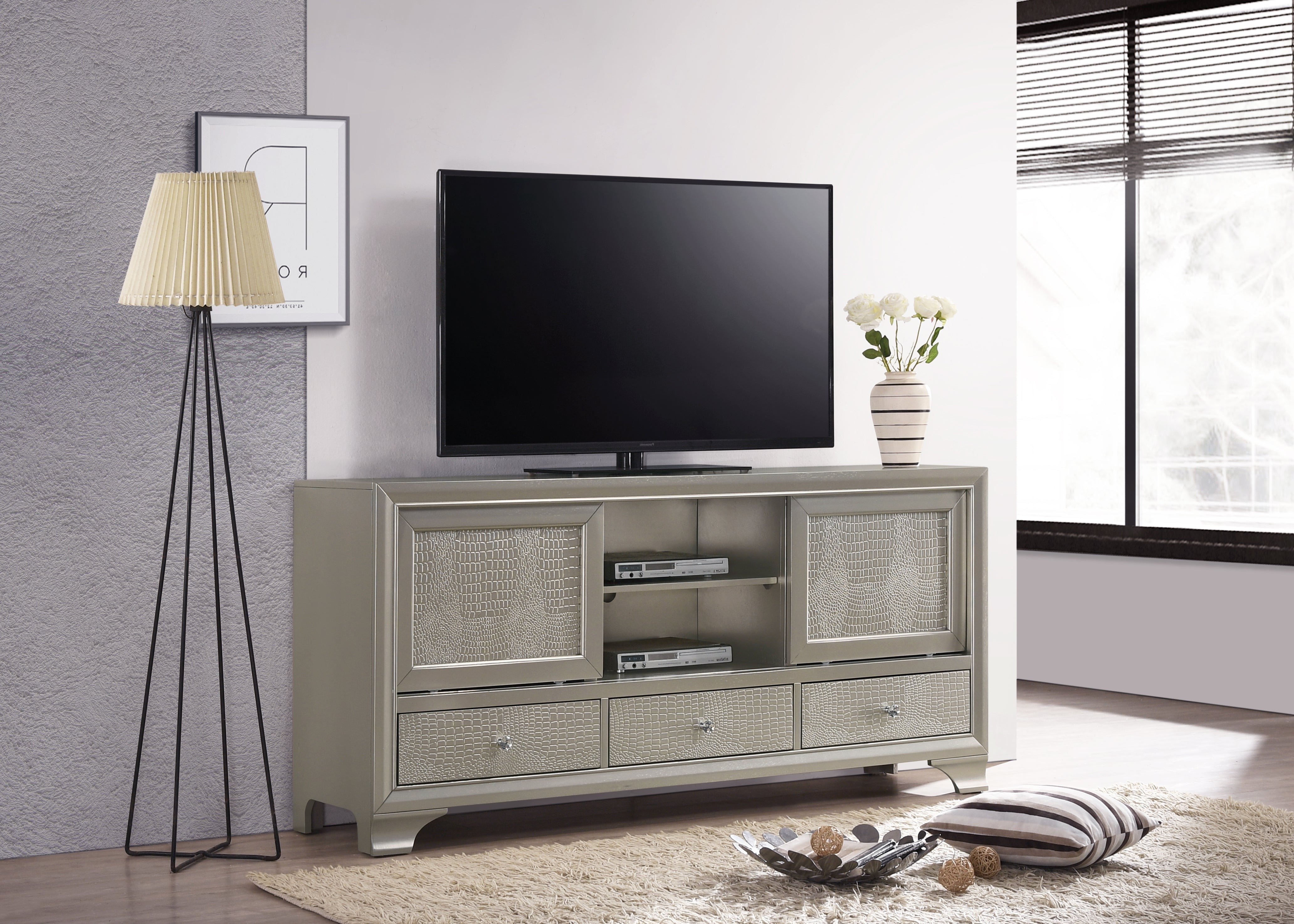 Lyssa Champagne TV Stand - MyWaynesHome #