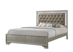 Lyssa Champagne LED Upholstered Panel Bedroom Set - MyWaynesHome #
