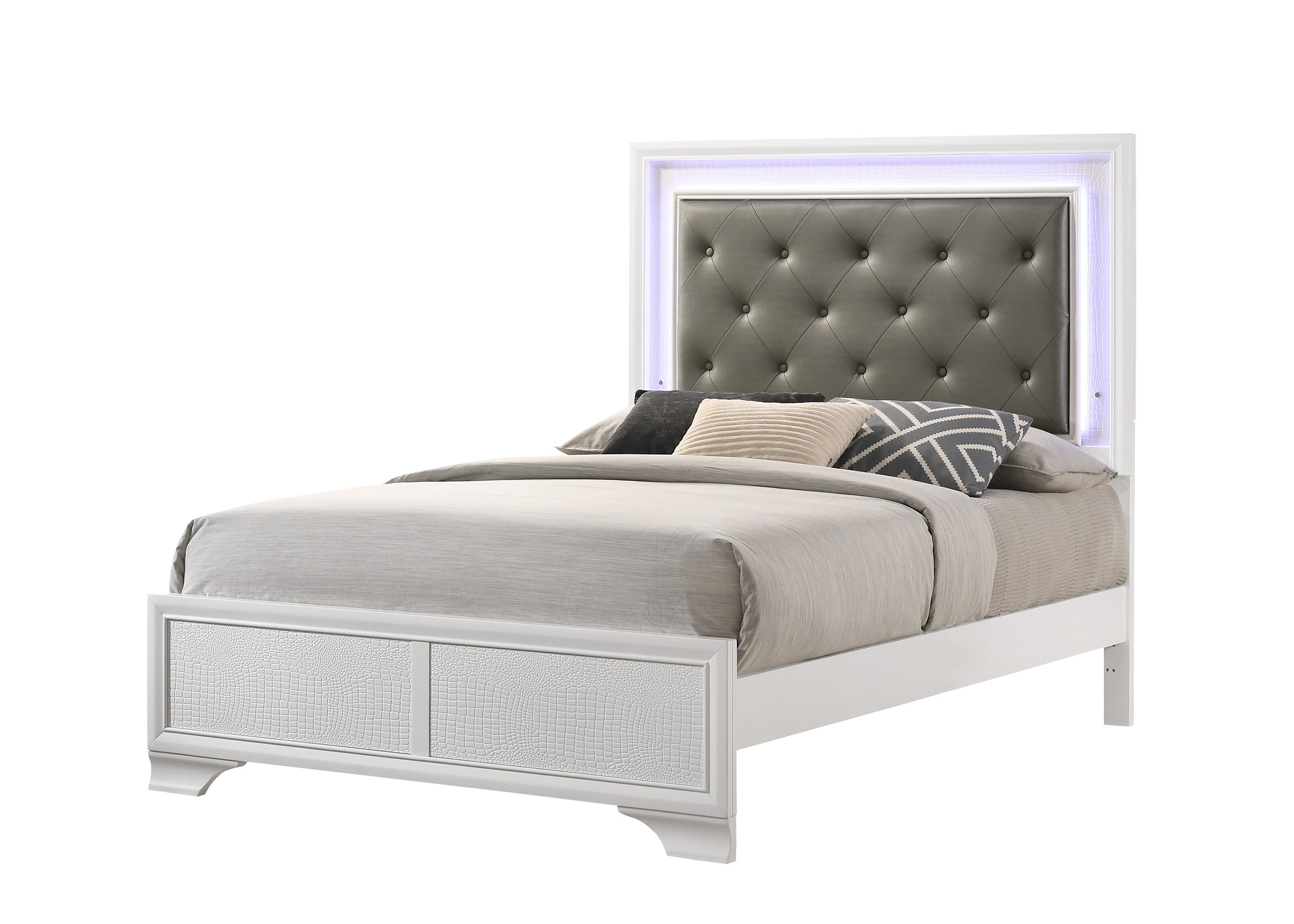 Lyssa Frost LED Upholstered Panel Youth Bedroom Set - MyWaynesHome #