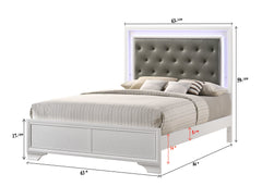 Lyssa Frost Queen LED Upholstered Panel Bed - MyWaynesHome #