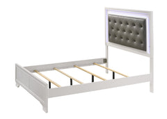 Lyssa Frost Queen LED Upholstered Panel Bed - MyWaynesHome #