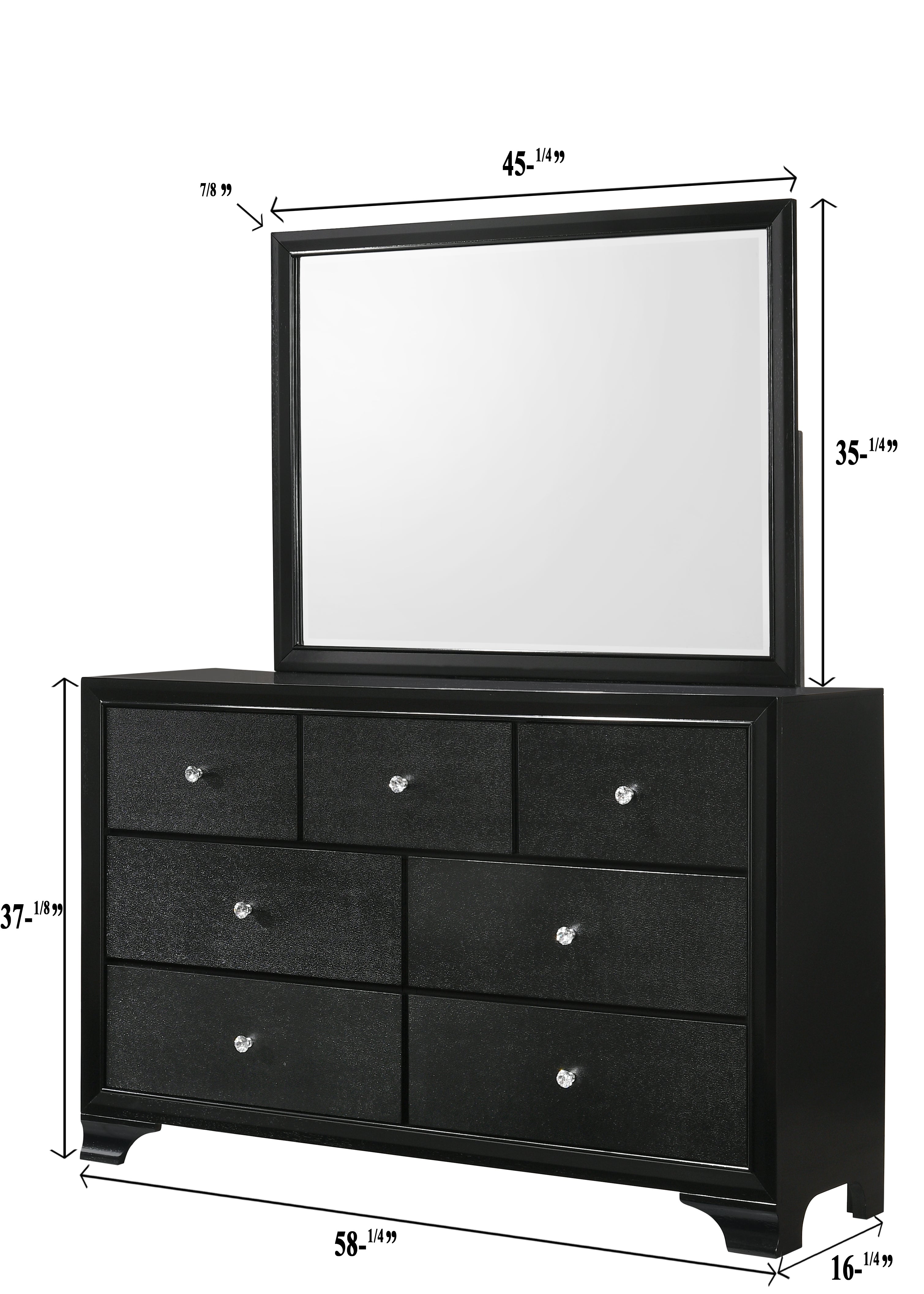 Micah Black LED Upholstered Panel Bedroom Set - MyWaynesHome #