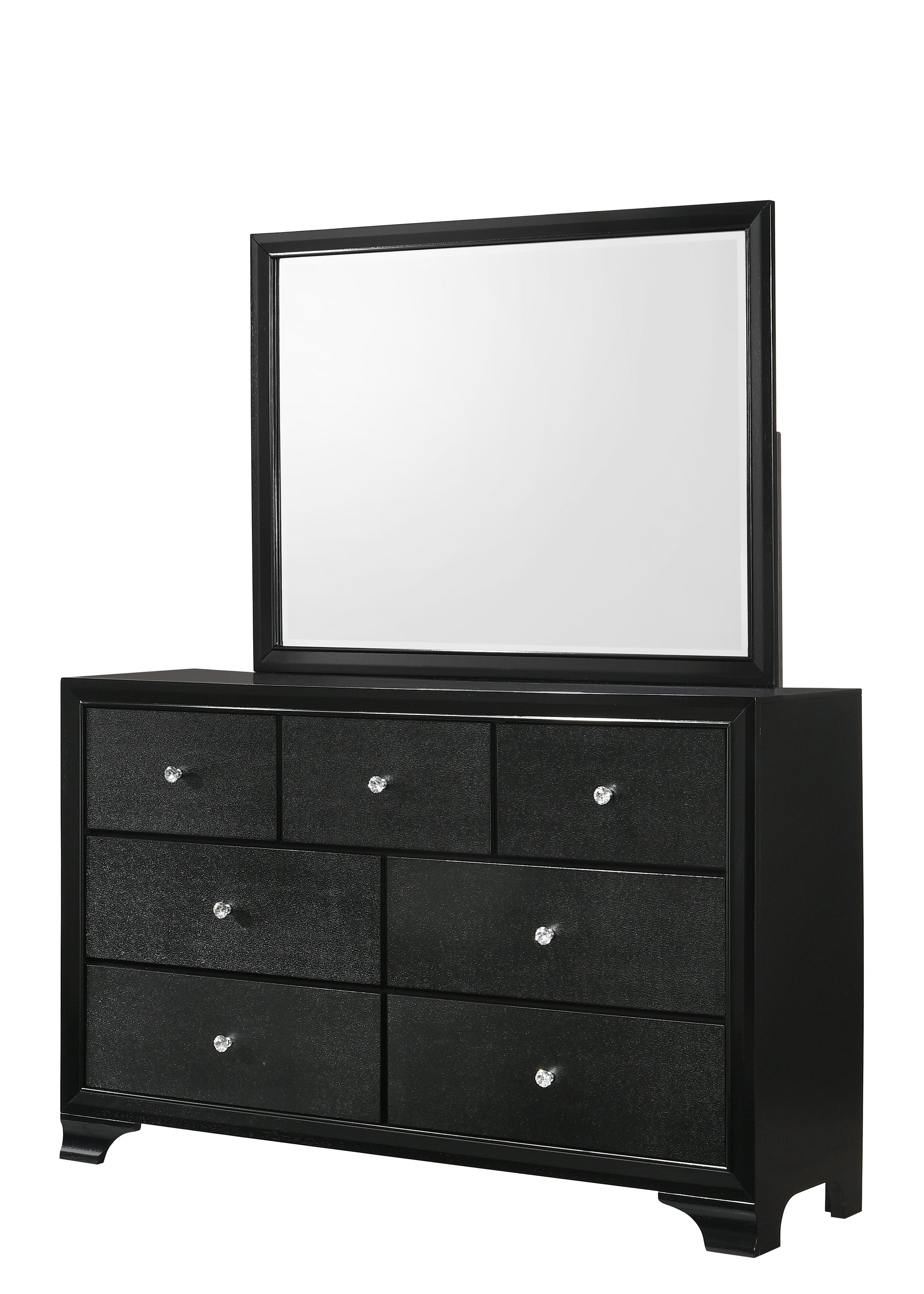 Micah Black LED Upholstered Panel Bedroom Set - MyWaynesHome #