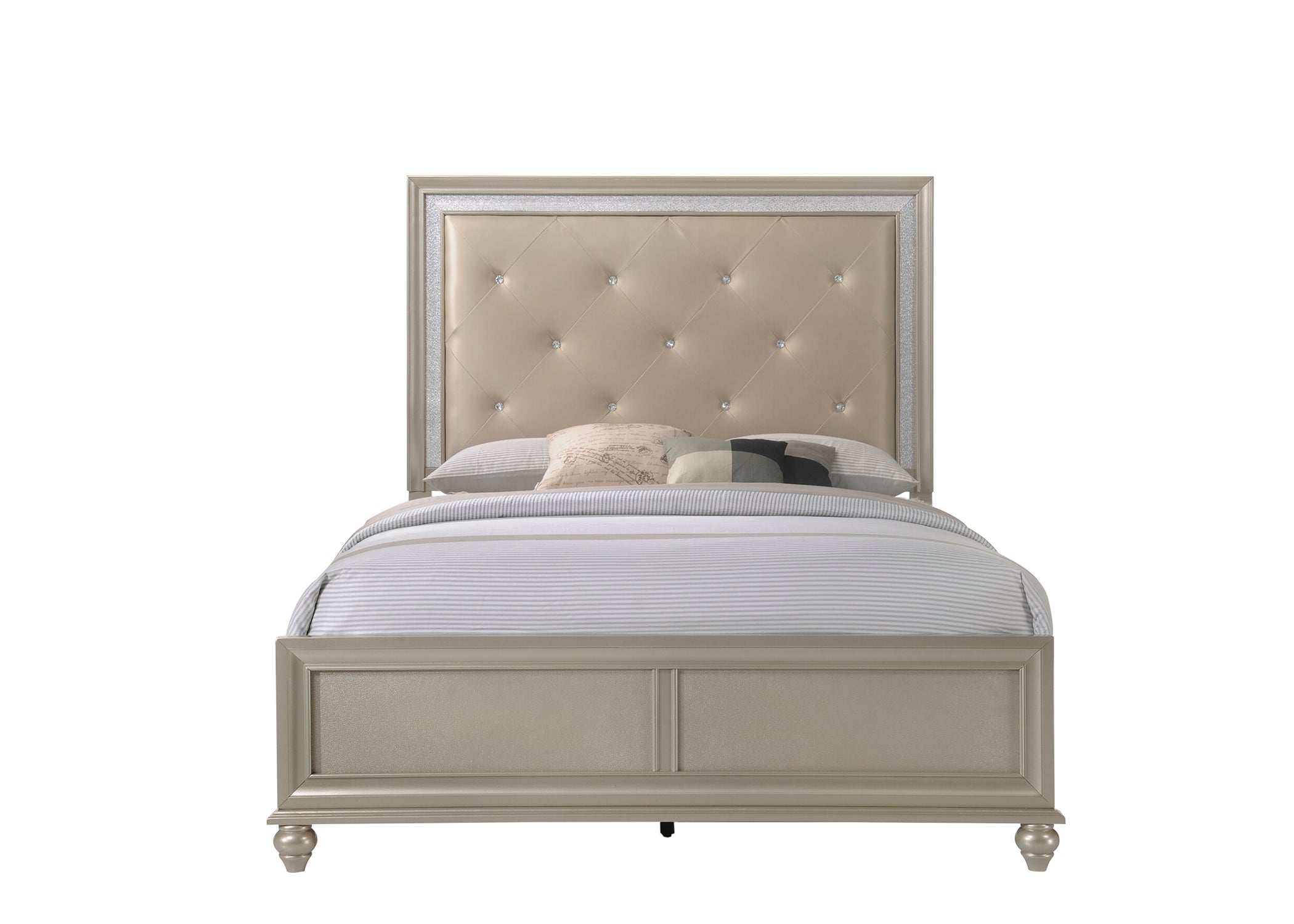 Lila Champagne Upholstered Panel Youth Bedroom Set - MyWaynesHome #