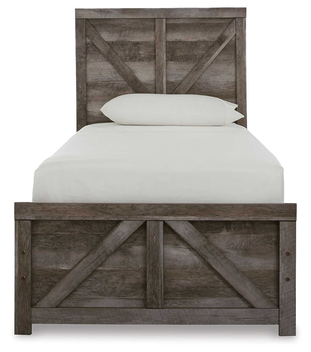 Wynnlow Twin Crossbuck Panel Bed, Dresser and Mirror