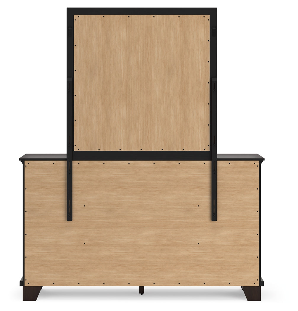 Covetown California King Panel Bed, Dresser and Mirror