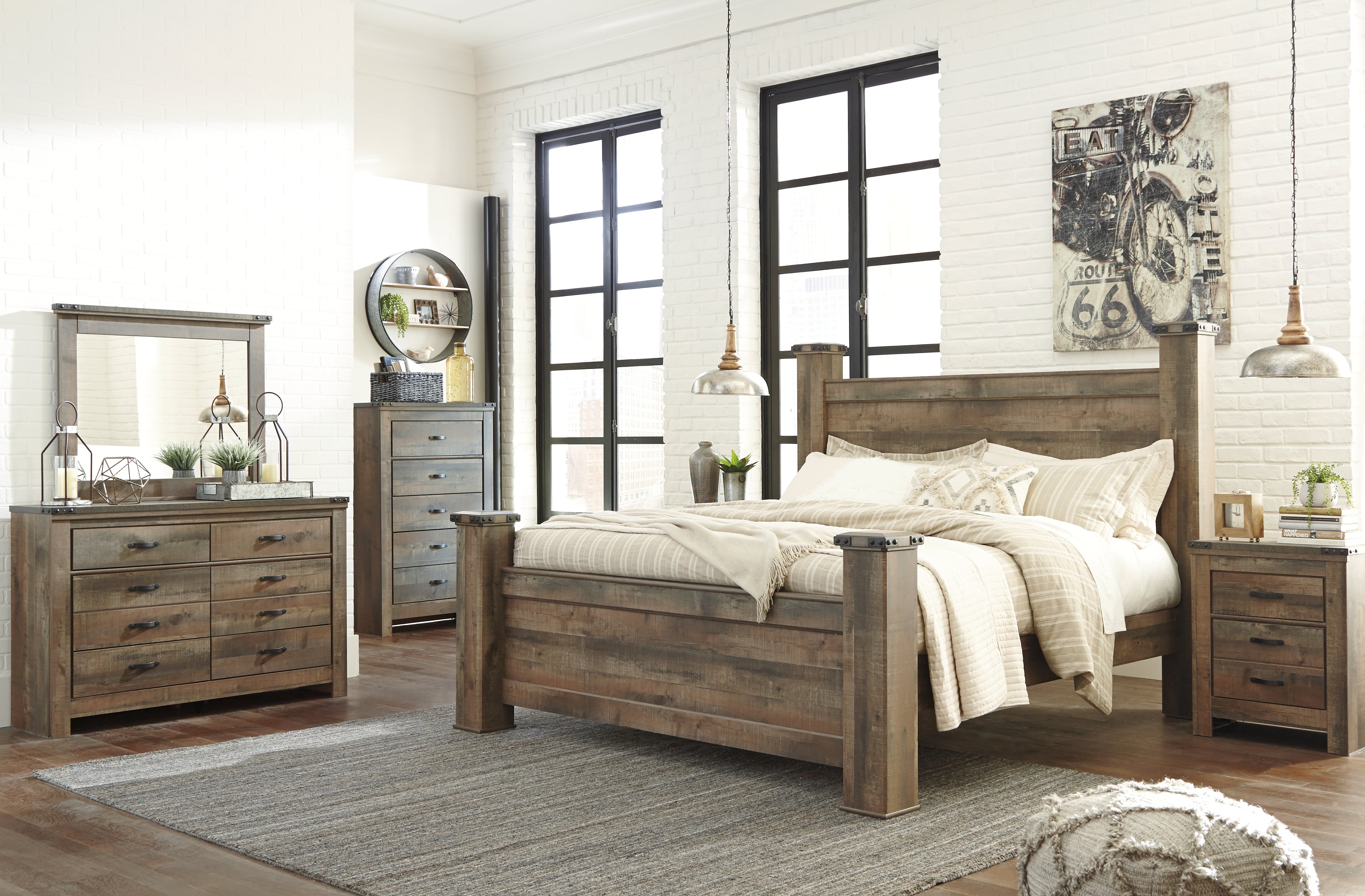 Trinell King Poster Bed - MyWaynesHome #