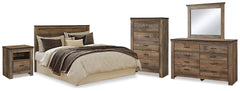 Trinell Queen Panel Headboard, Dresser, Mirror, Chest and Nightstand