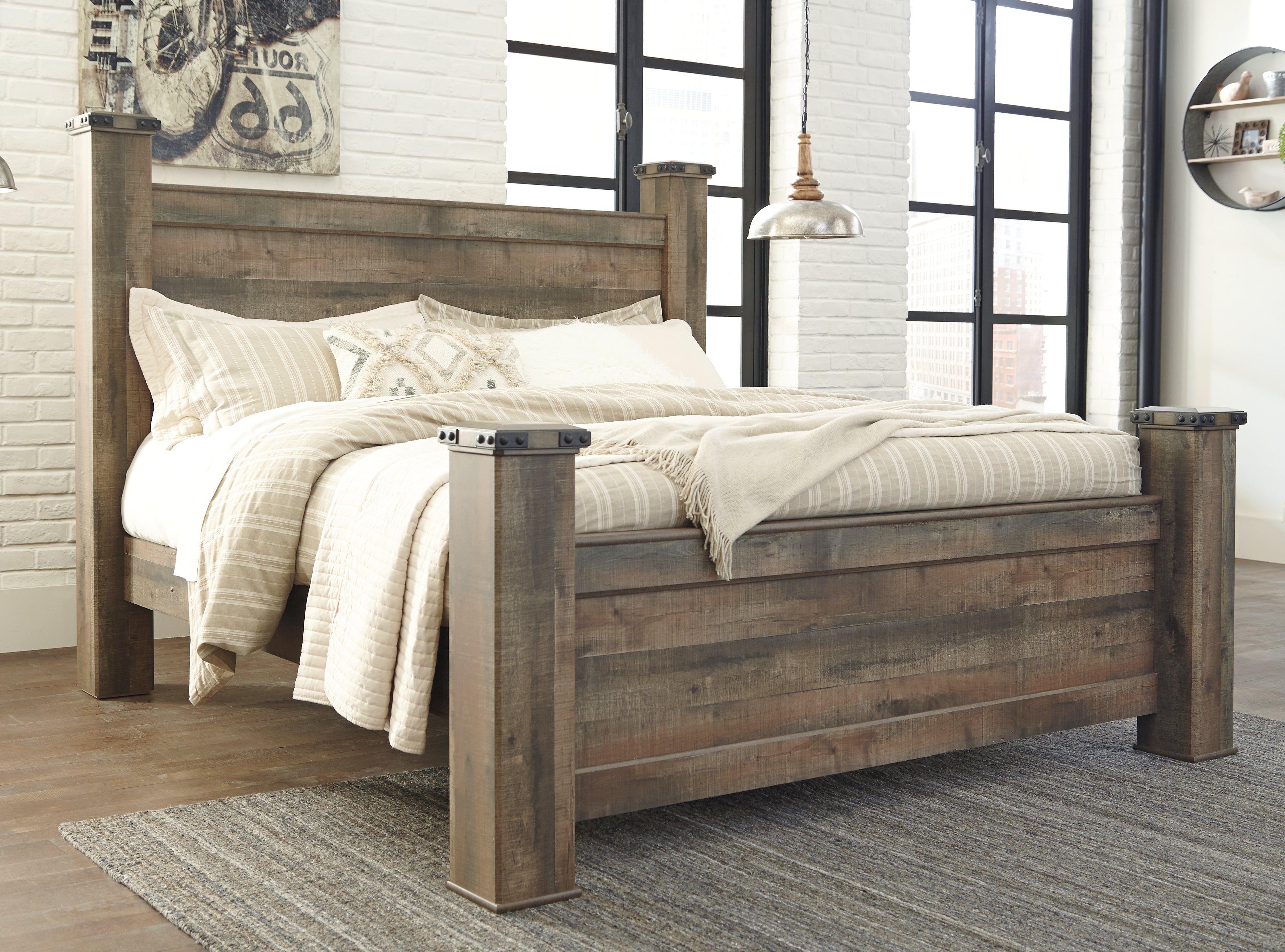 Trinell King Poster Bed - MyWaynesHome #