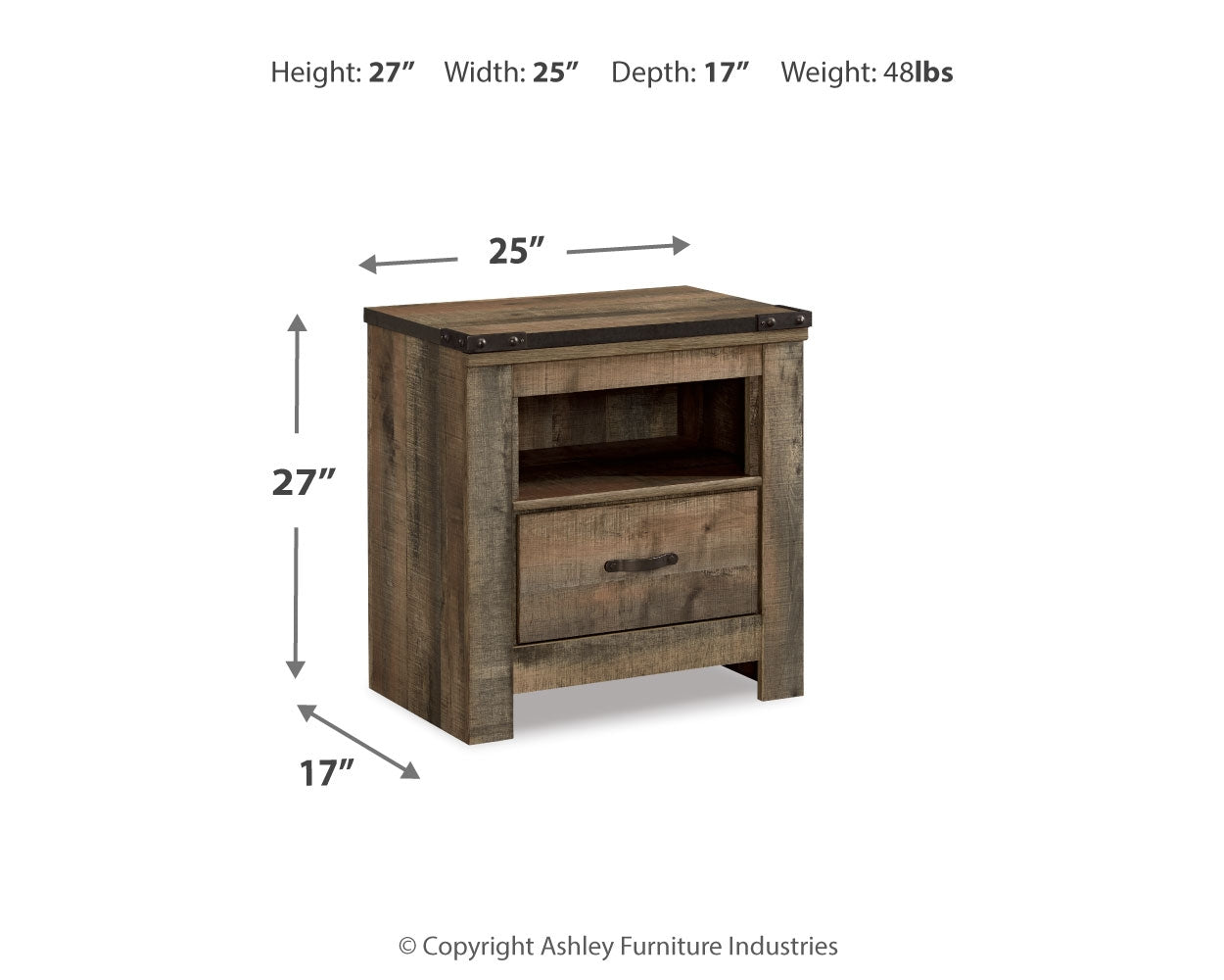 Trinell Full Panel Bed, Dresser, Mirror and Nightstand
