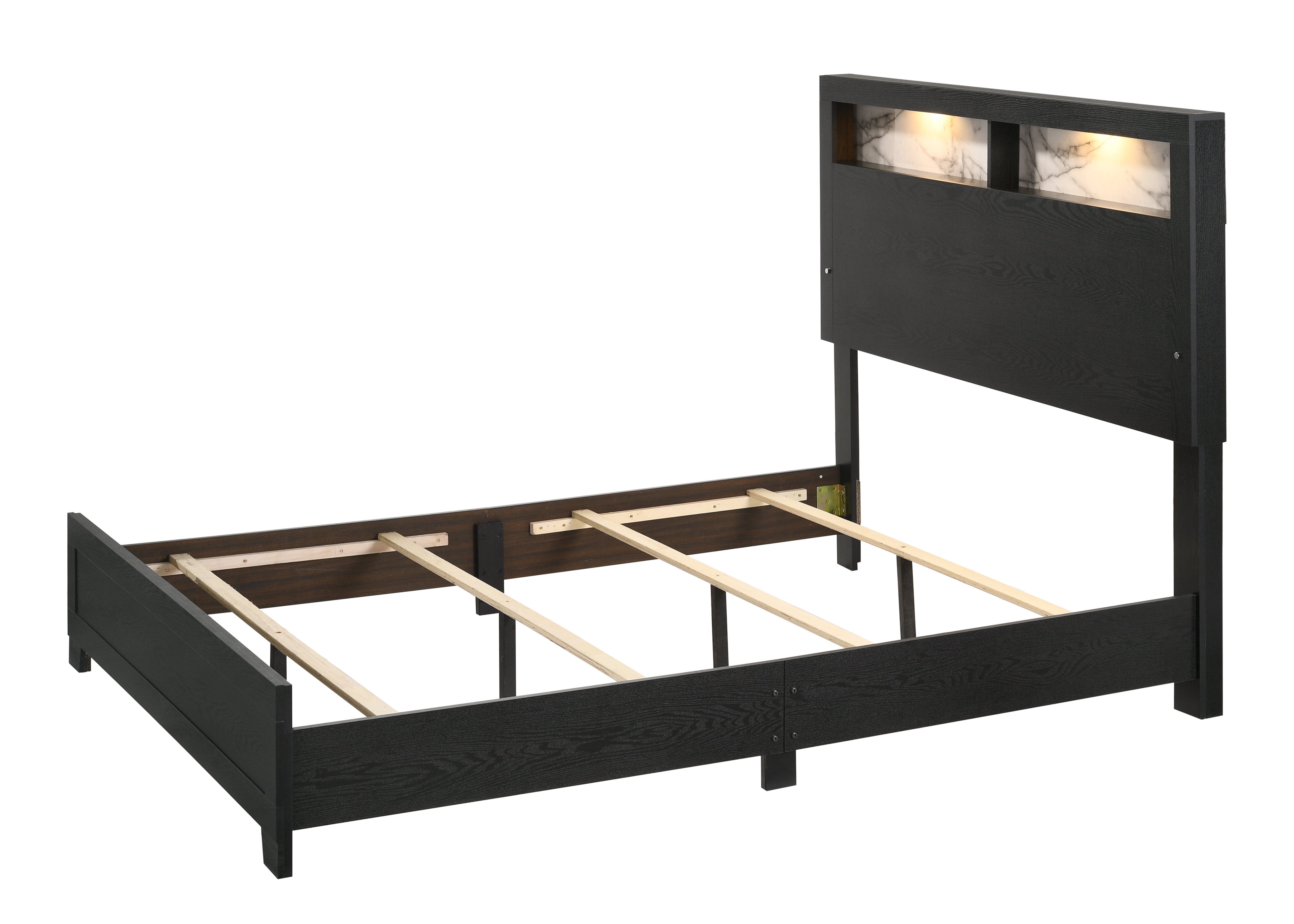 Cadence Black King LED Panel Bed - MyWaynesHome #