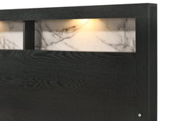 Cadence Black King LED Panel Bed - MyWaynesHome #