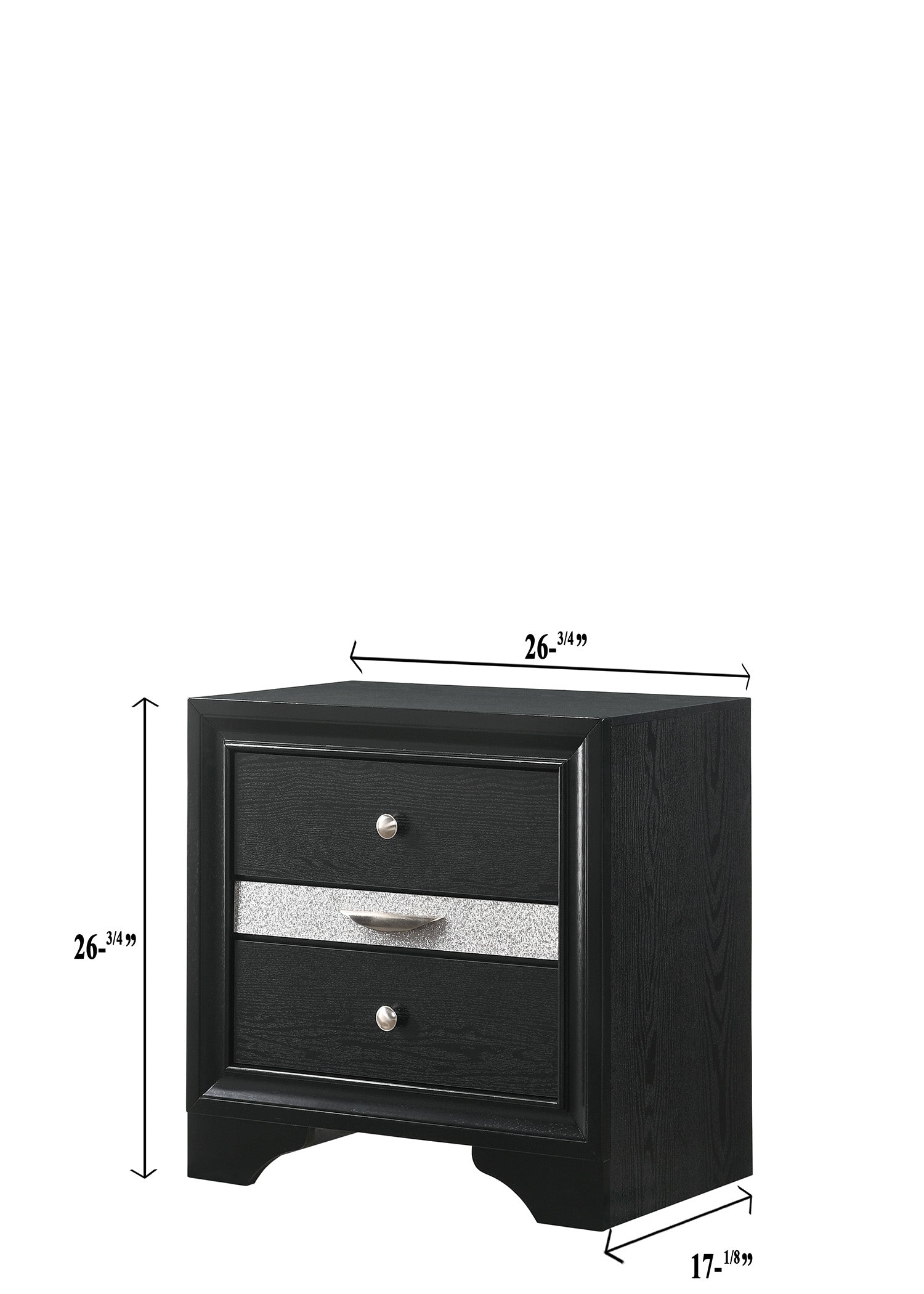 Regata Black/Silver Nightstand - MyWaynesHome #