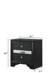 Regata Black/Silver Nightstand - MyWaynesHome #
