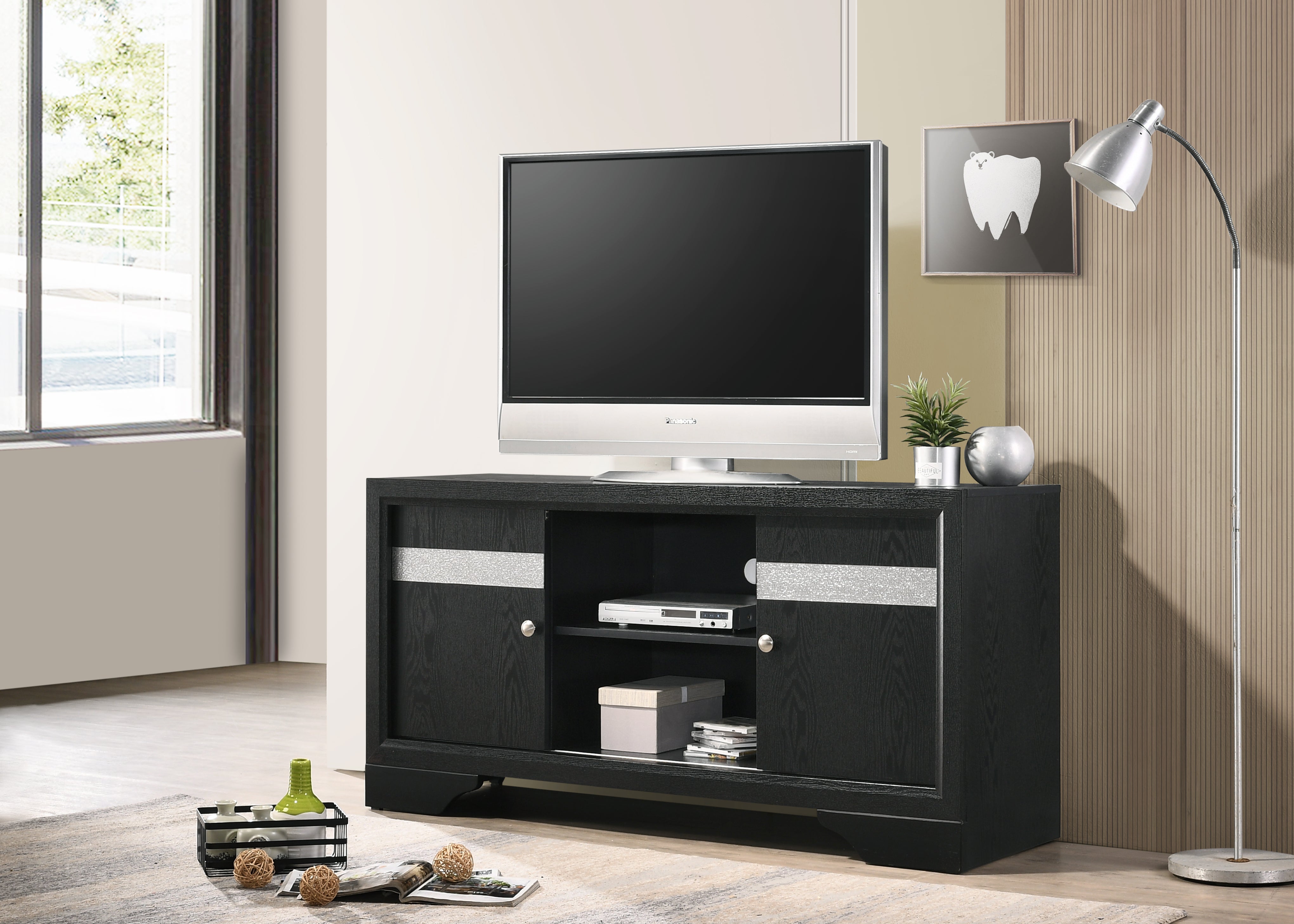 Regata Black 55" TV Stand - MyWaynesHome #