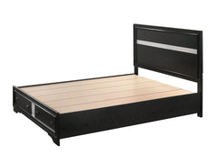 Regata Black/Silver King Storage Platform Bed - MyWaynesHome #