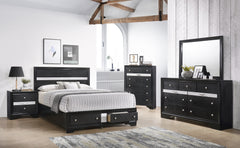 Regata Black/Silver King Storage Platform Bed - MyWaynesHome #