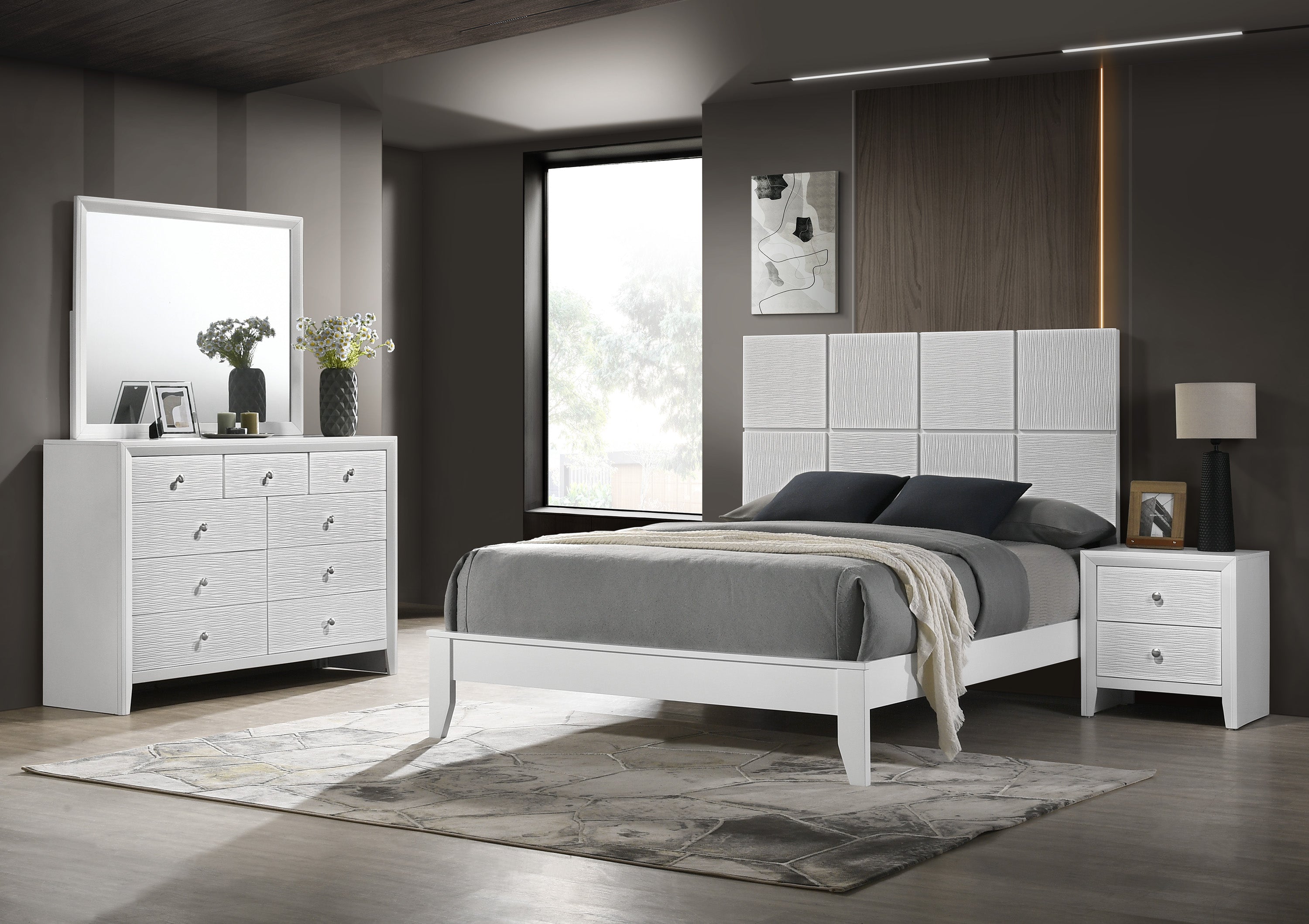 Denker White Panel Bedroom Set - MyWaynesHome #
