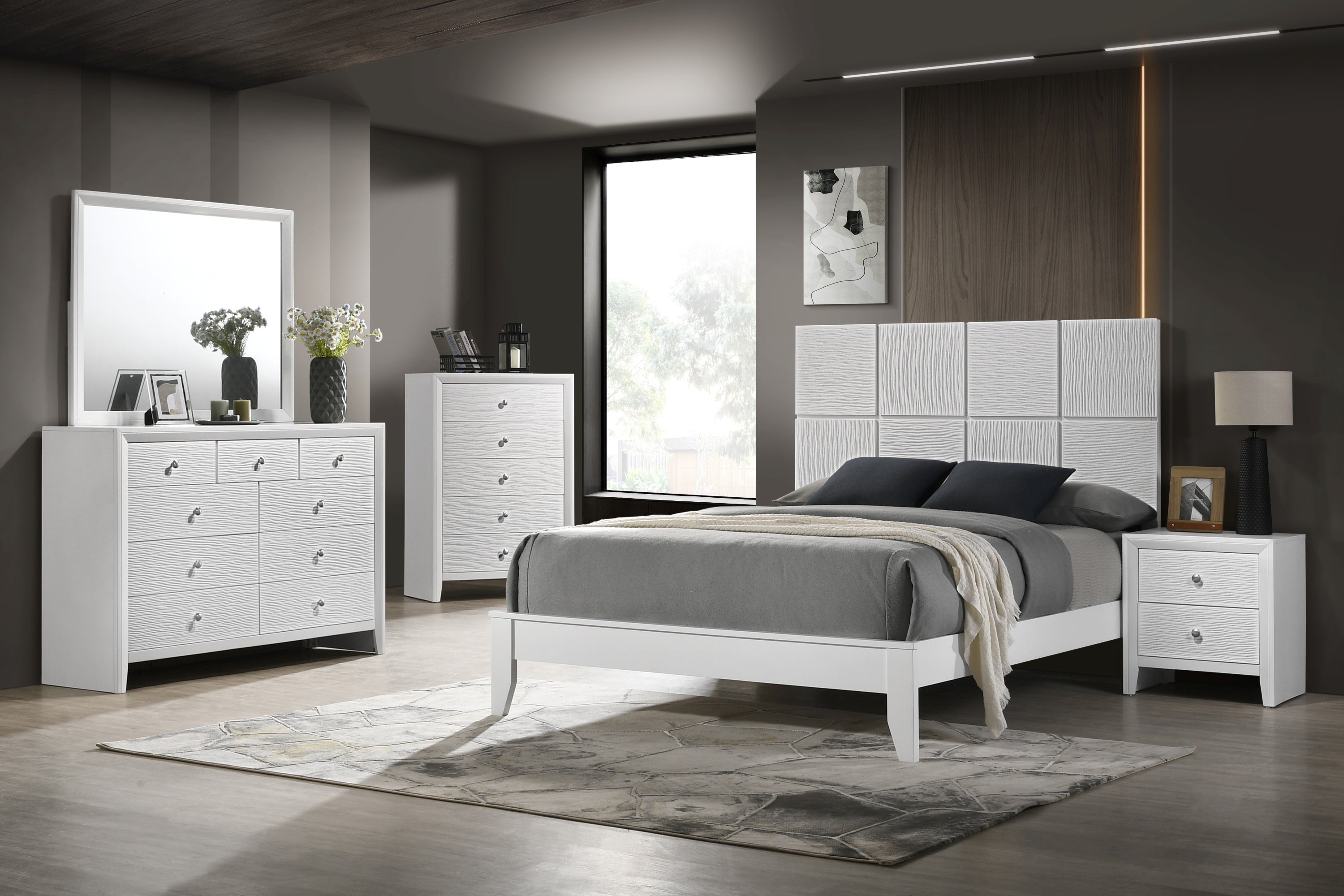 Denker White Panel Bedroom Set - MyWaynesHome #