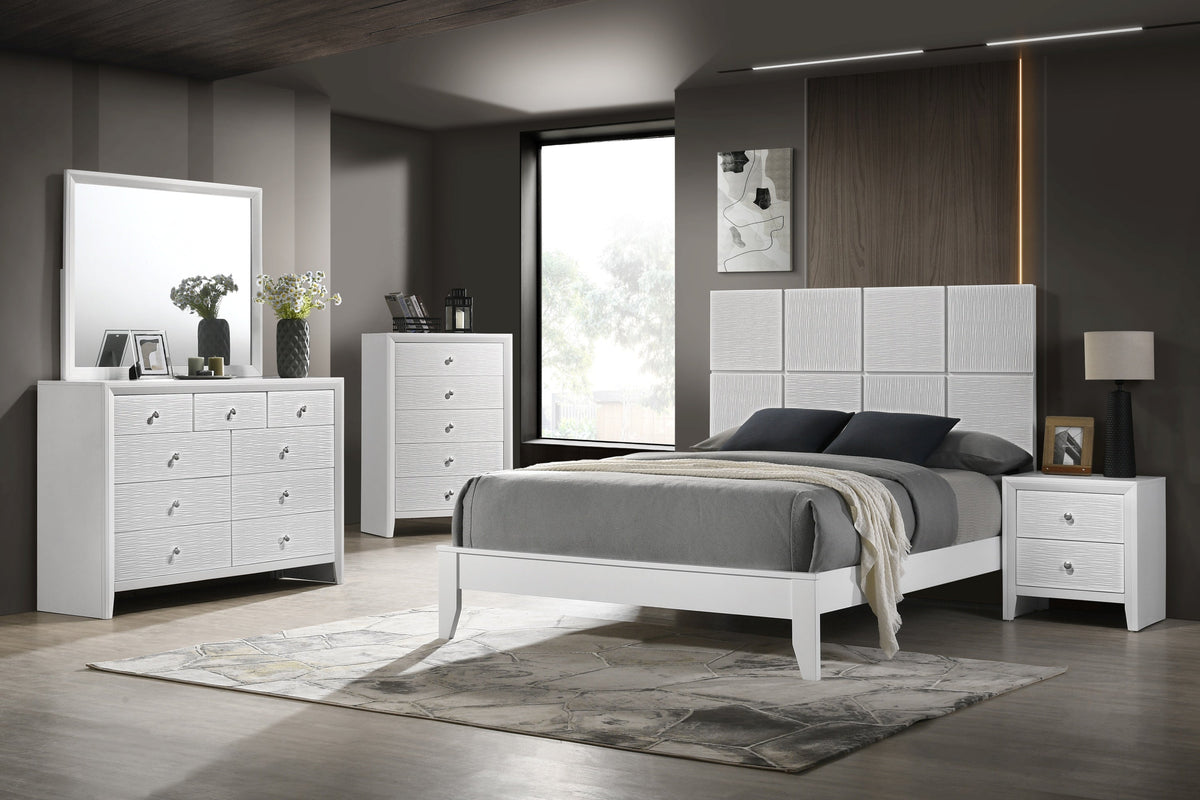 Denker White Panel Bedroom Set - MyWaynesHome #