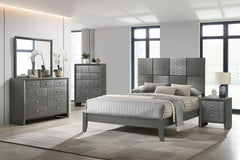 Denker Gunmetal Queen Panel Bed - MyWaynesHome #