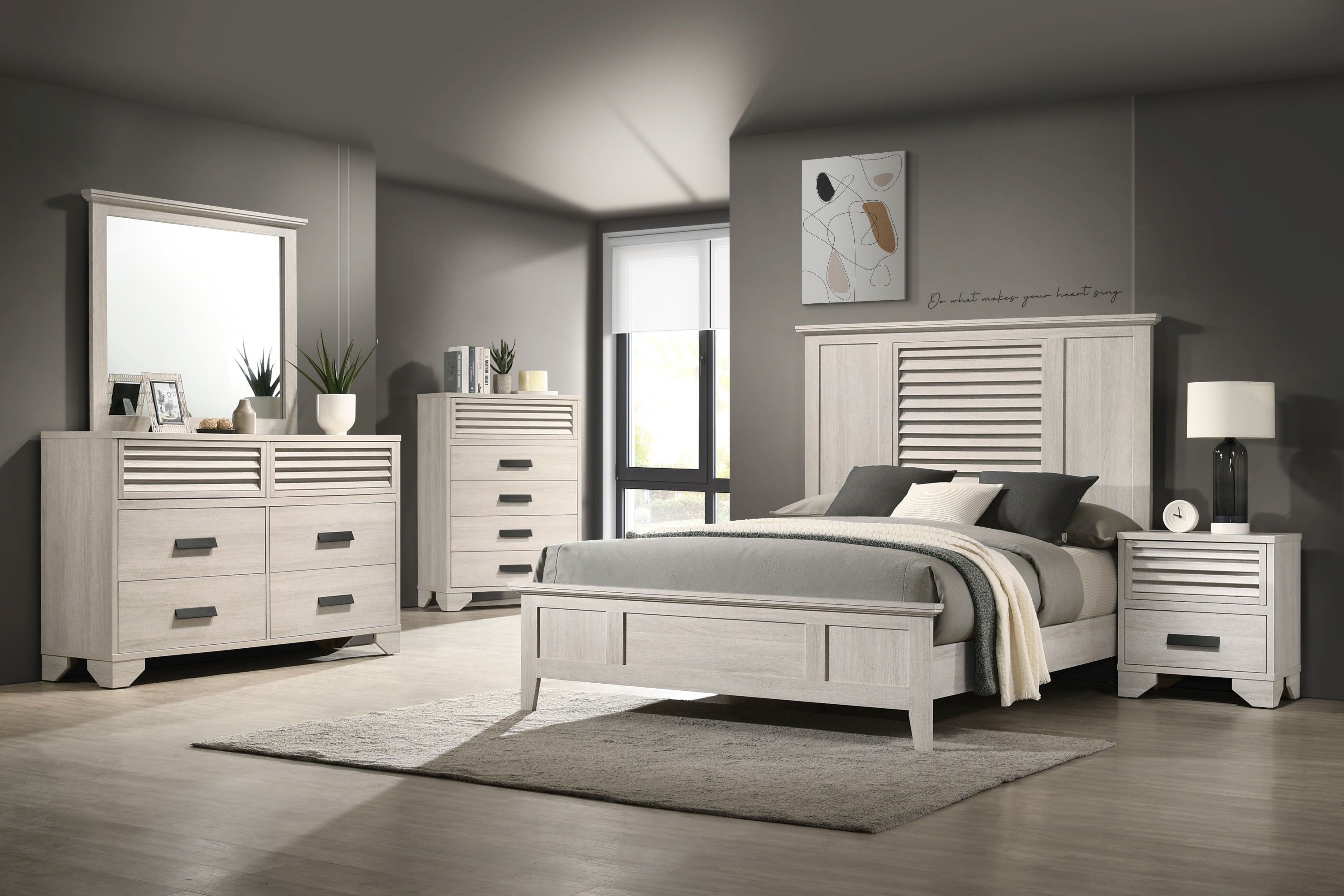 Sarter White Queen Panel Bed - MyWaynesHome #
