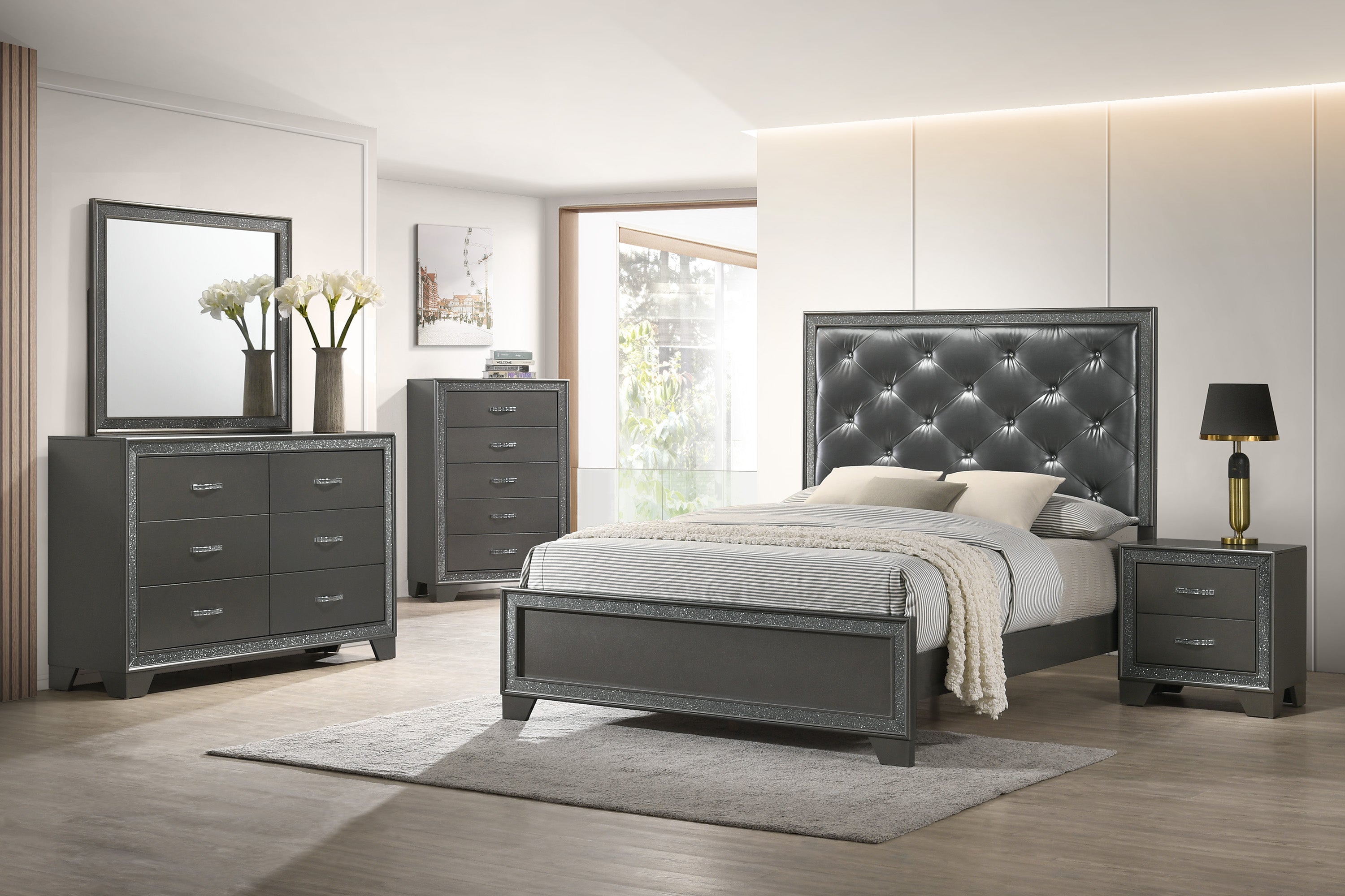 Kaia Gray King Panel Bed - MyWaynesHome #