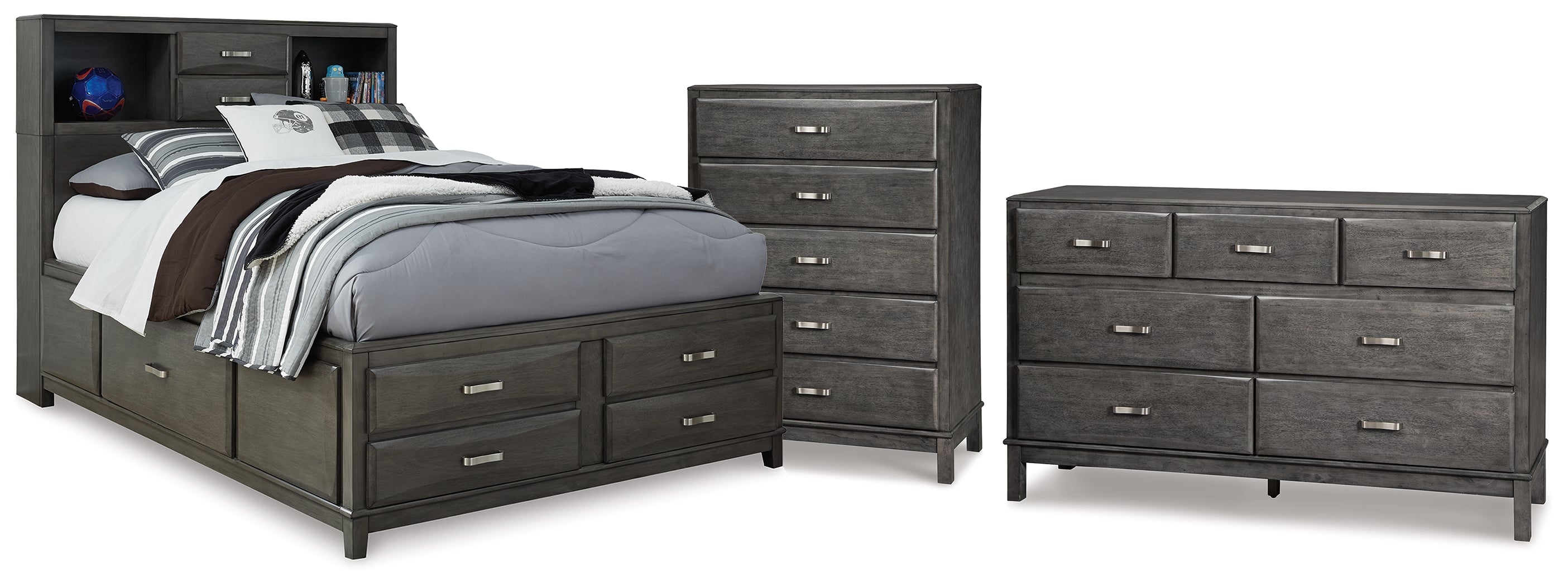 Caitbrook Full Storage Bed, Dresser and Chest