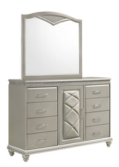 Valiant Champagne Silver Upholstered Panel Bedroom Set - MyWaynesHome #