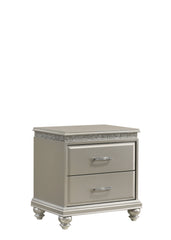 Valiant Champagne Silver Upholstered Panel Bedroom Set - MyWaynesHome #