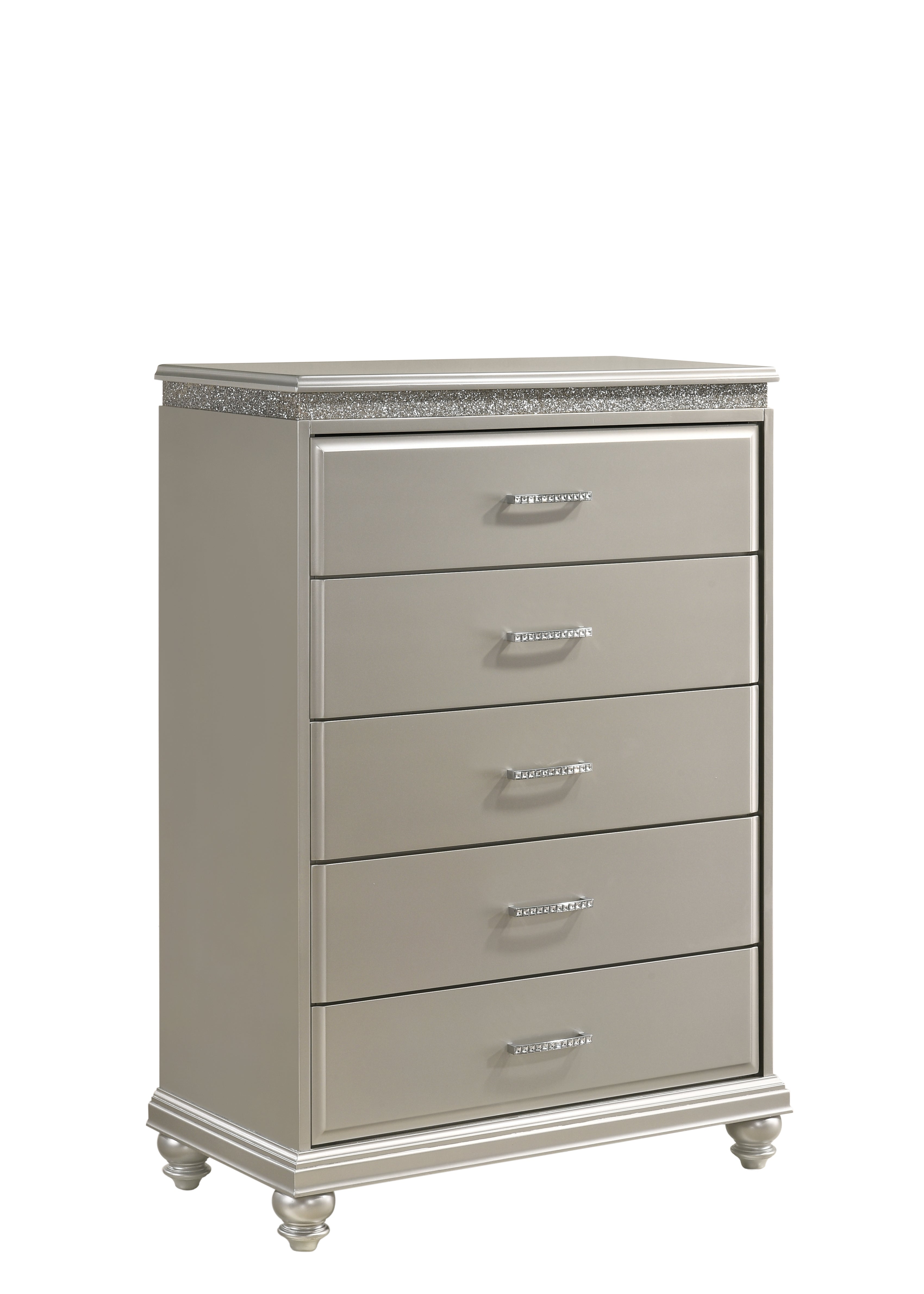 Valiant Champagne Silver Upholstered Panel Bedroom Set - MyWaynesHome #