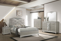 Valiant Champagne Silver Upholstered Panel Bedroom Set - MyWaynesHome #